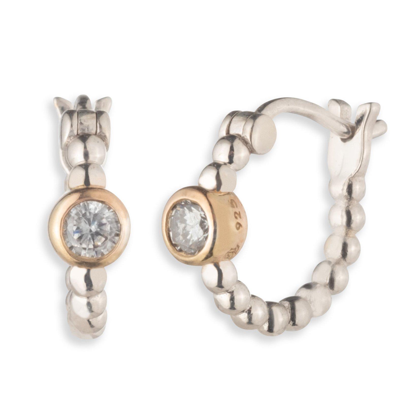 Lauren Ralph Lauren Silver Cubic Zirconia Hoop Earrings