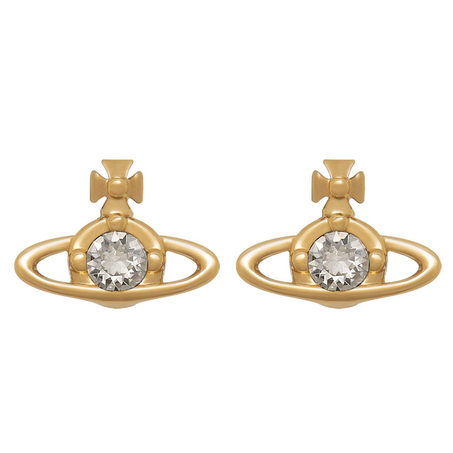 ★Vivienne Westwood★ Vivienne Westwood Women's Franca Earri Vivienne Westwood Franca Yellow Gold Tone Cubic Zirconia and