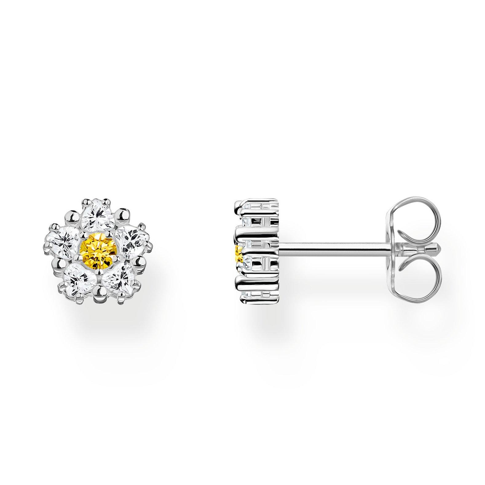 Thomas Sabo Silver Cubic Zirconia Flower Stud Earrings