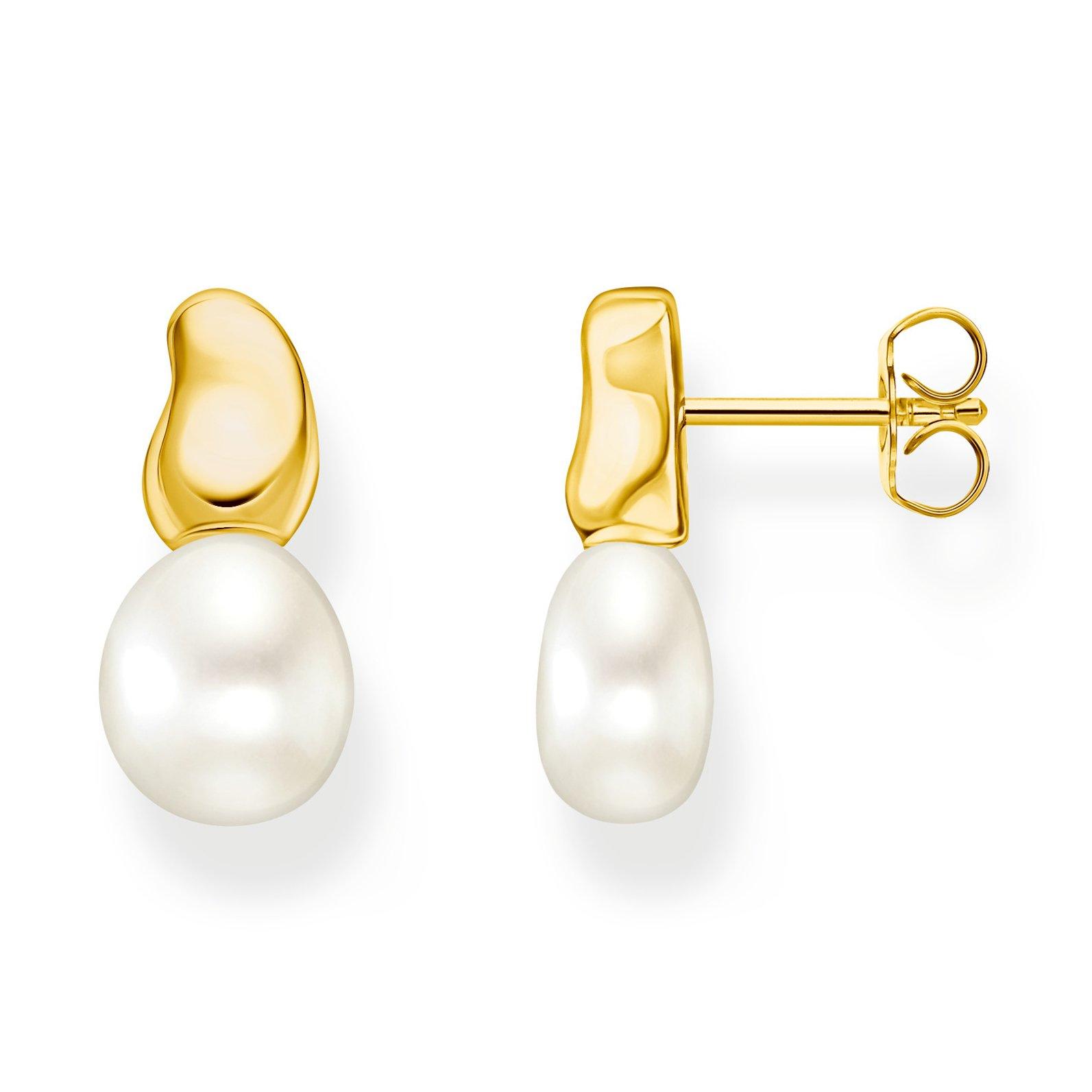 Thomas Sabo Yellow Gold Plated Freshwater Pearl Stud Earrings