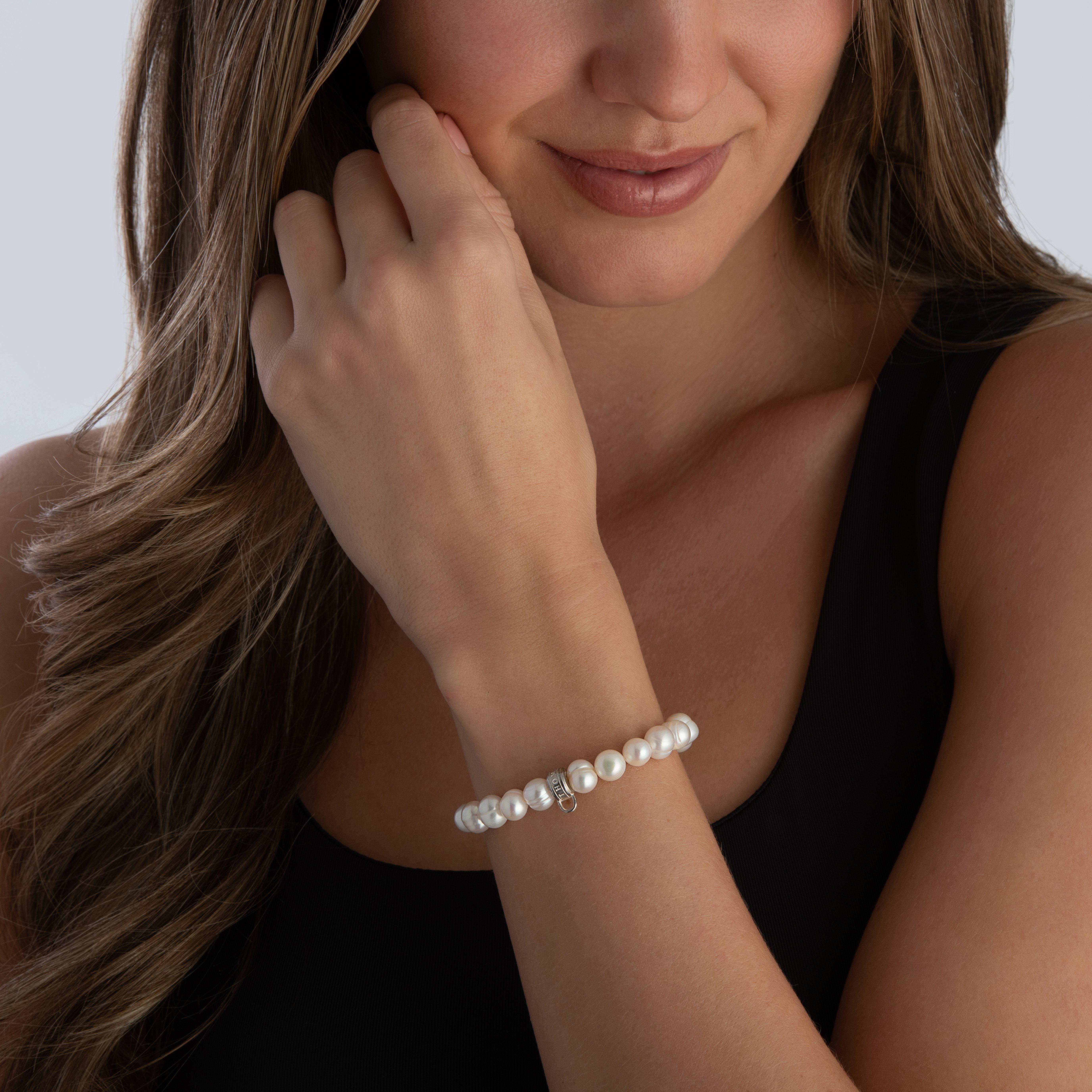 THOMAS SABO MIT LABRADORIT UND KROKODIL-JASPIS-PERLEN - Bracciale - multicolor/verde bosco