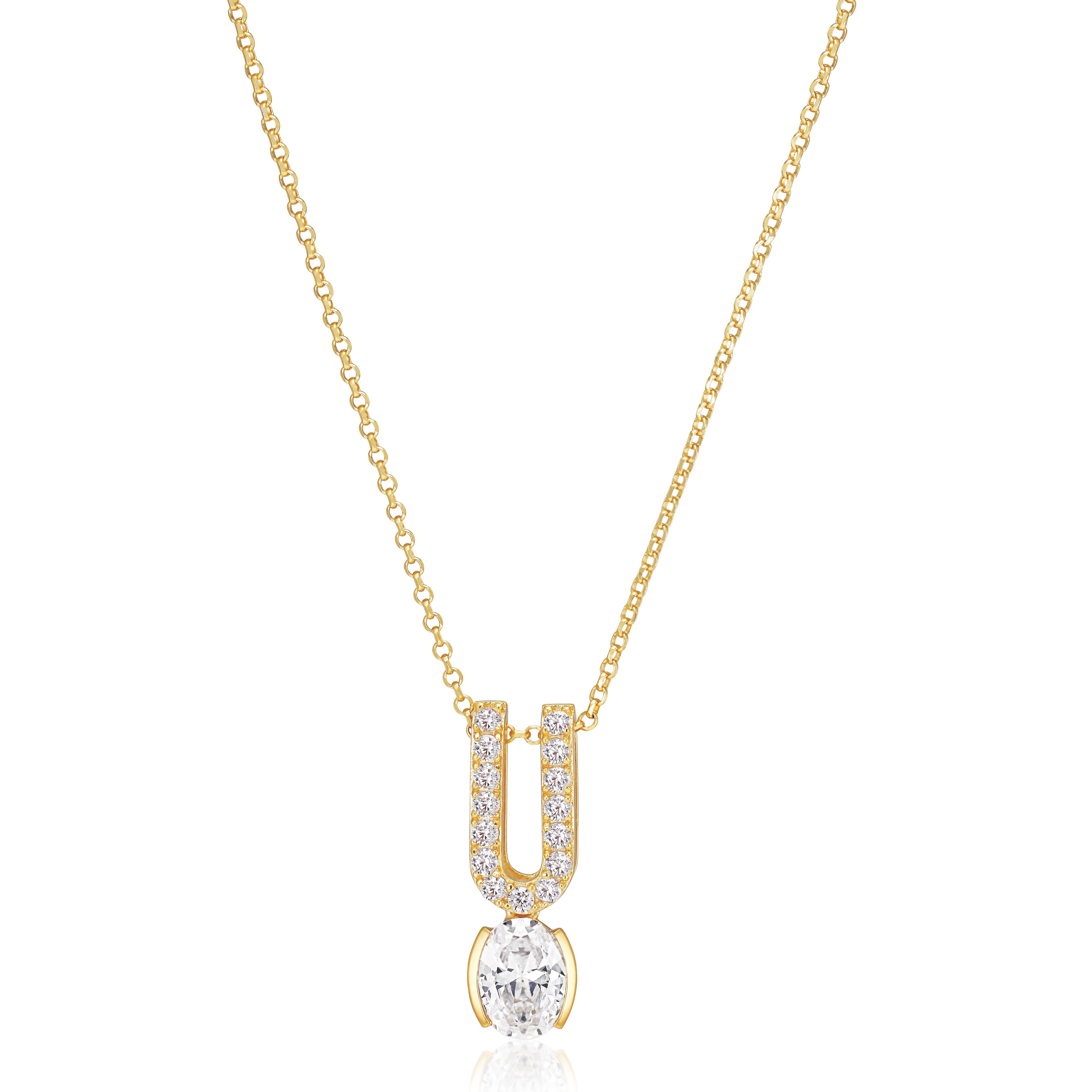 Sif Jakobs Carezza Yellow Gold Plated Cubic Zirconia Pendant