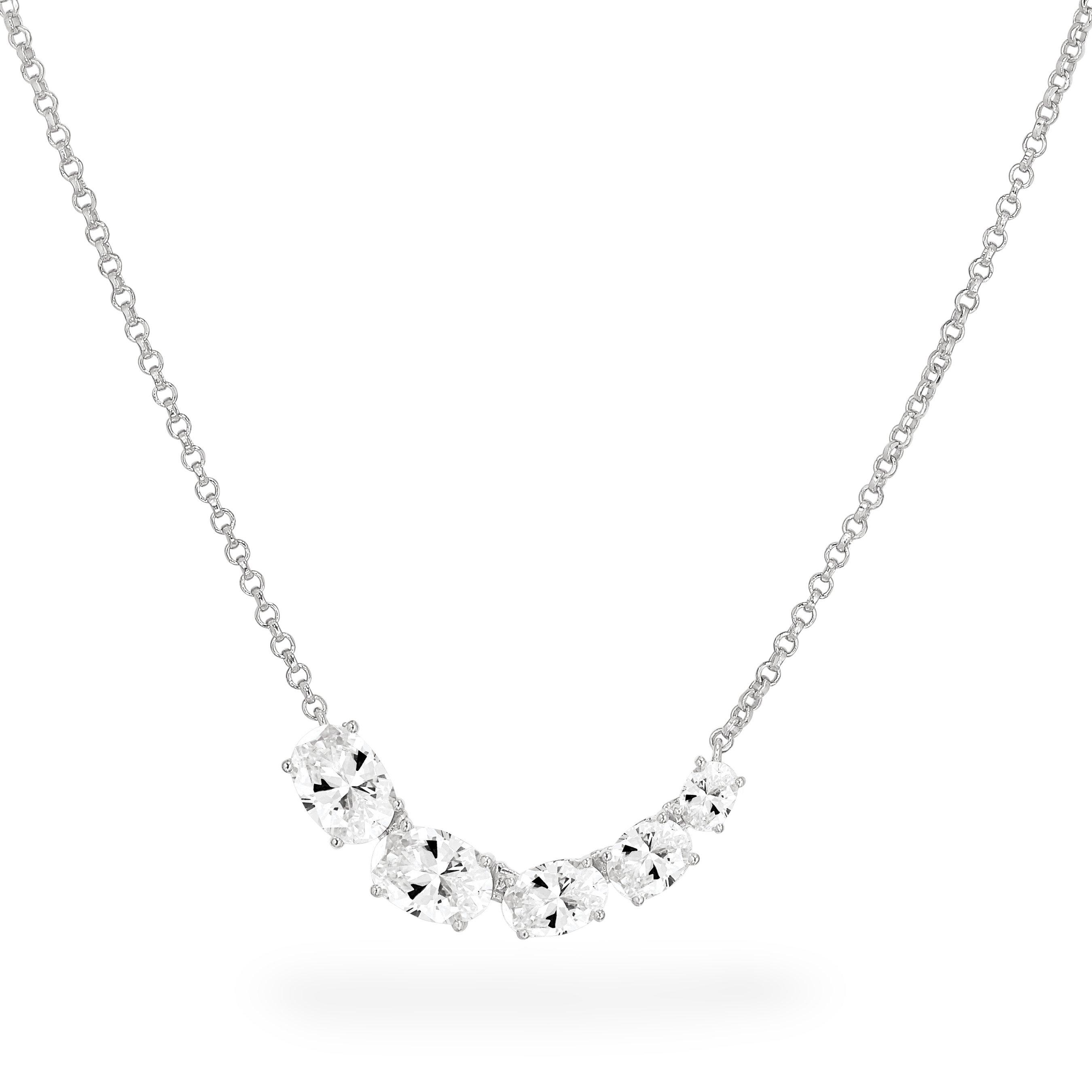 Sif Jakobs Ellisse Silver Cubic Zirconia Necklace | 0148916