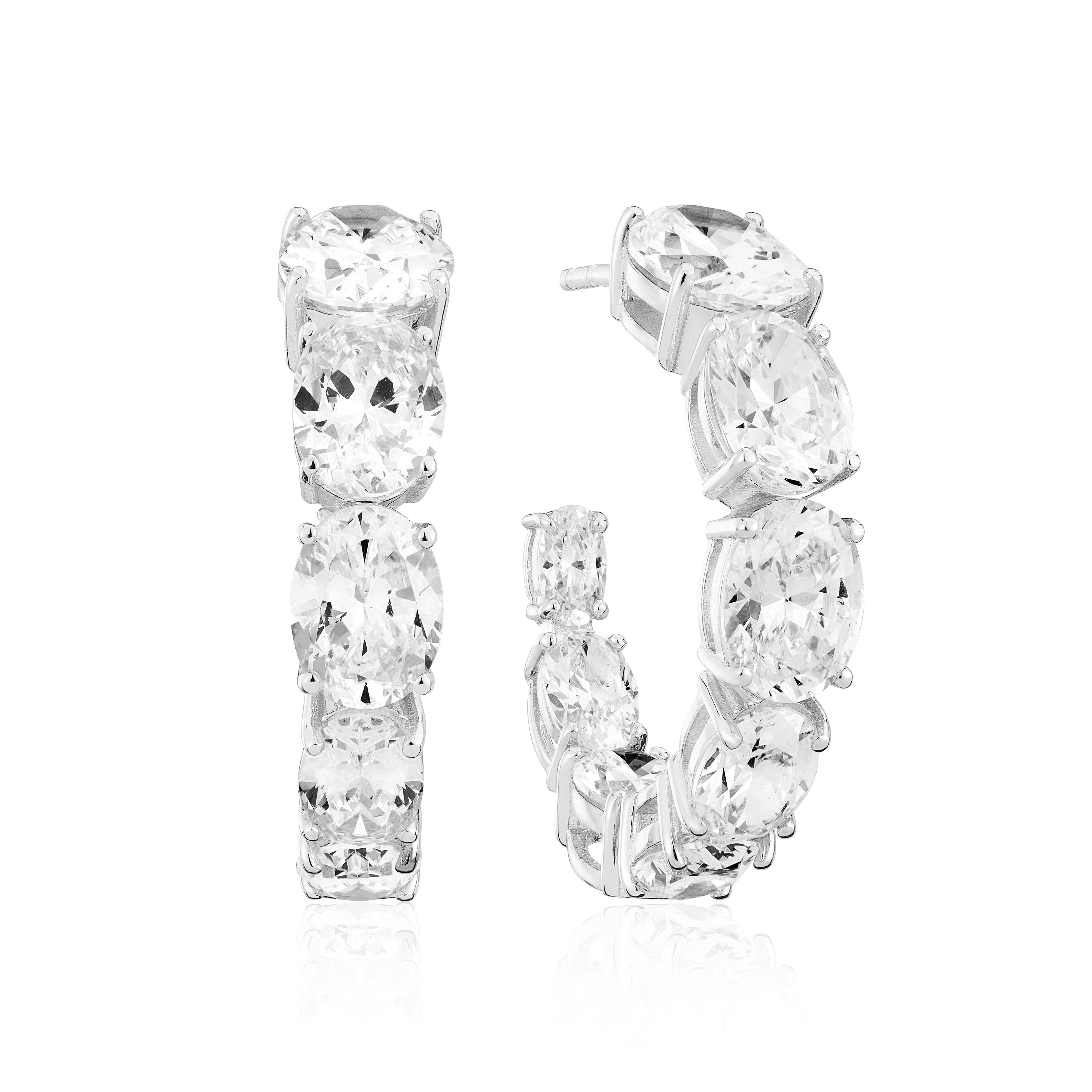 NKlaus Orecchini creoli pieghevoli in argento 925 30mm