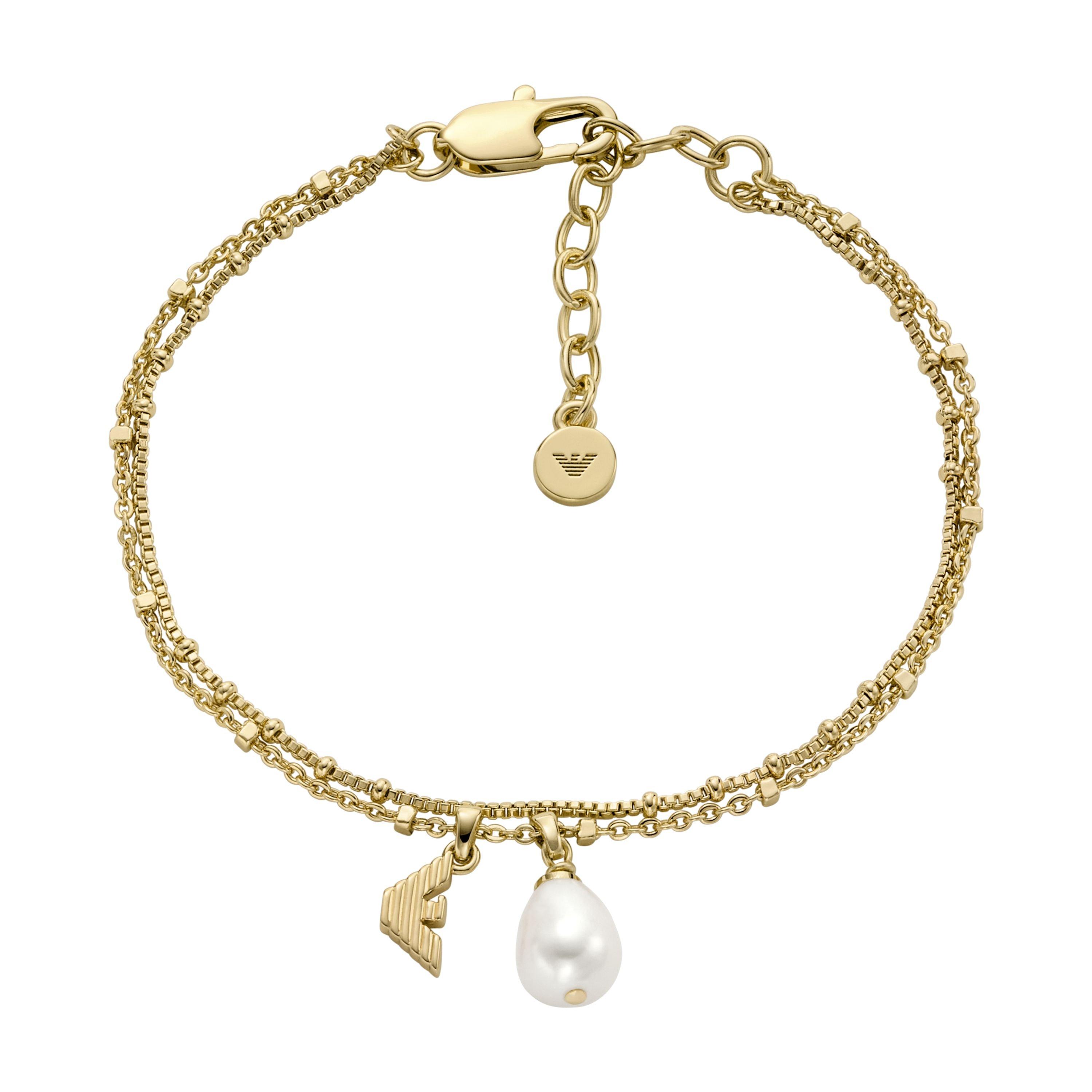 Emporio Armani Yellow Gold Tone Double Strand Bracelet
