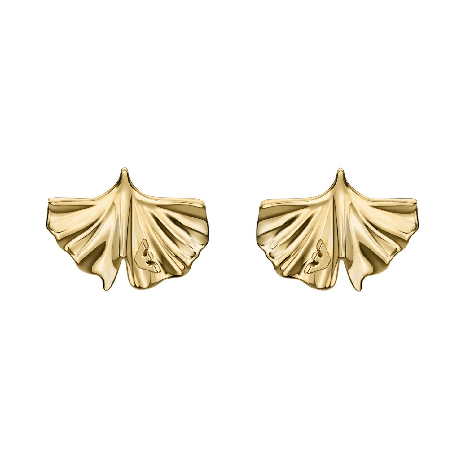 Emporio Armani Yellow Gold Tone Wing Stud Earrings