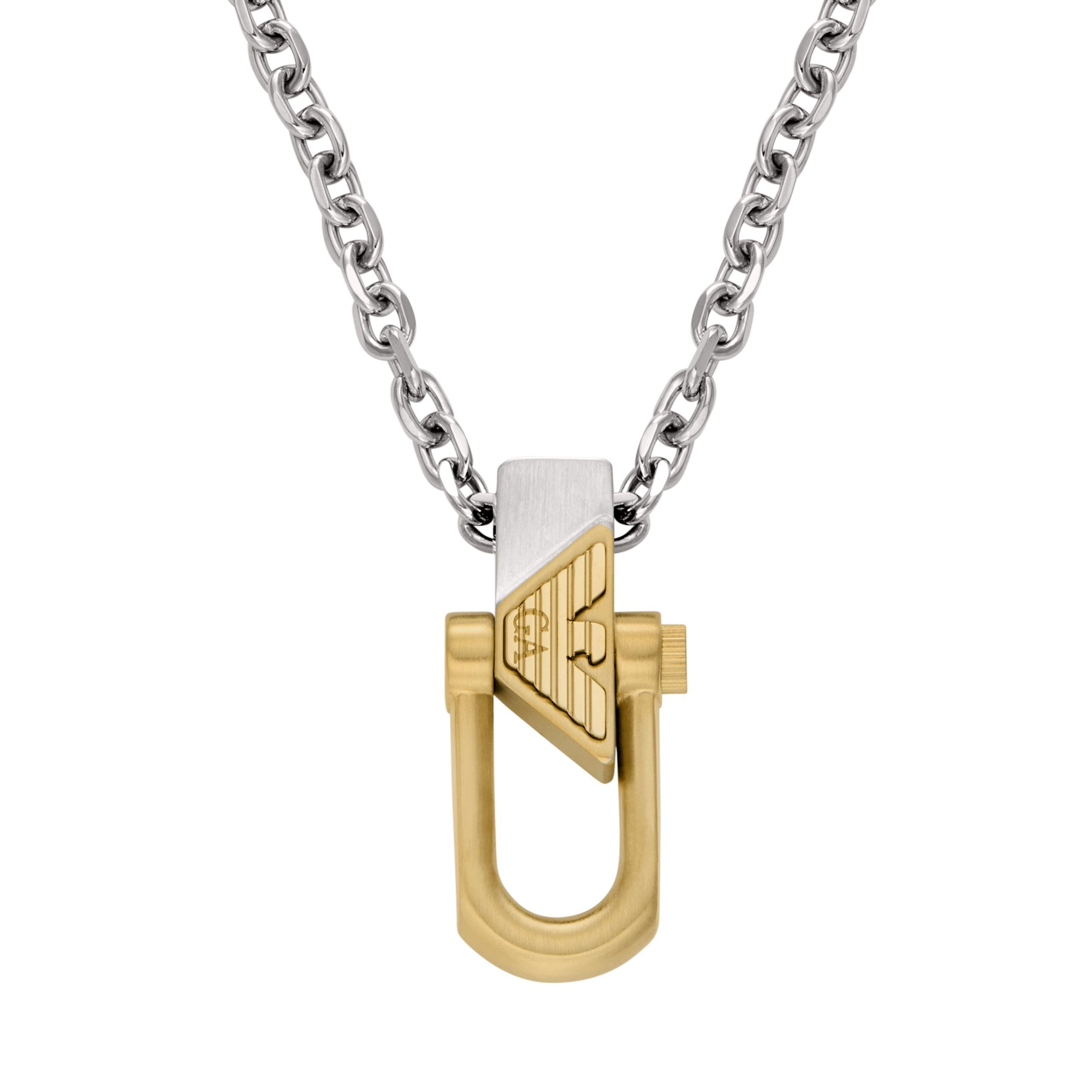 Emporio Armani Eagle Stainless Steel and Yellow Gold Tone Men’s Pendant