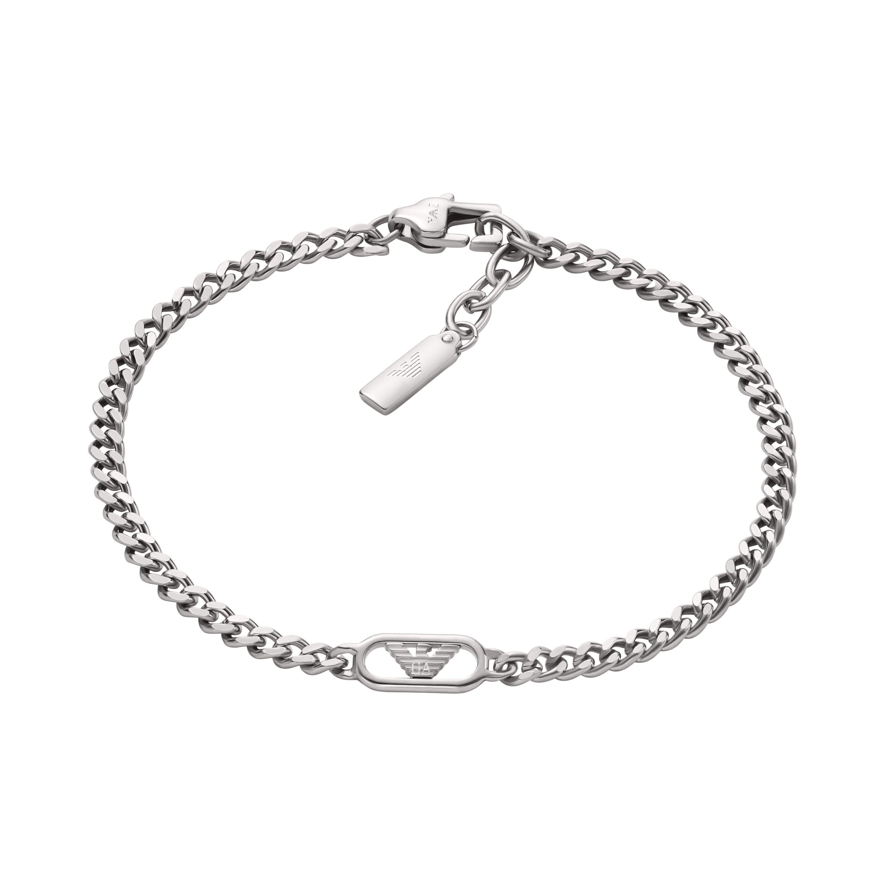 Emporio Armani Stainless Steel Logo Men’s Chain Bracelet