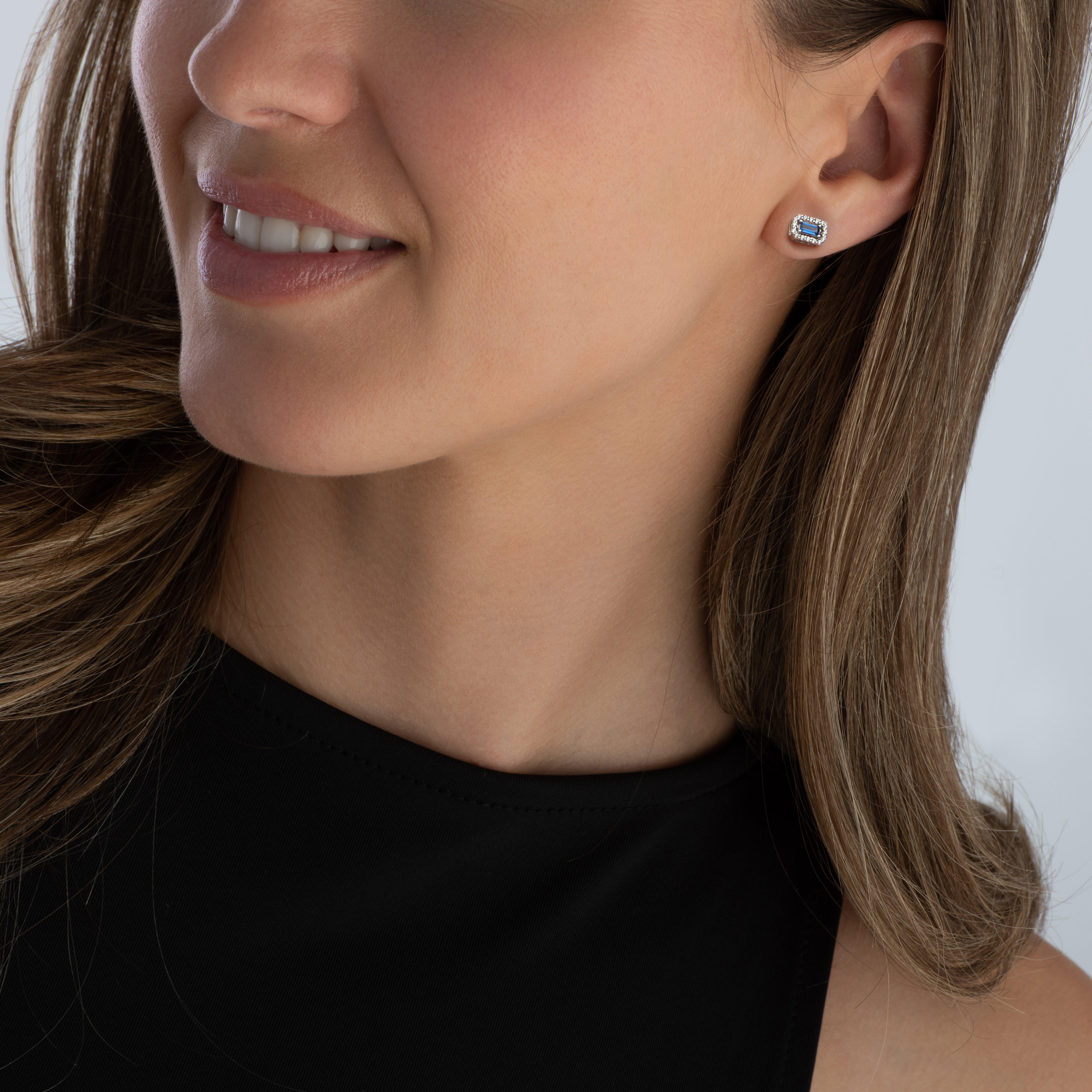 Michael Kors Silver Blue Cubic Zirconia Stud Earrings 0149219