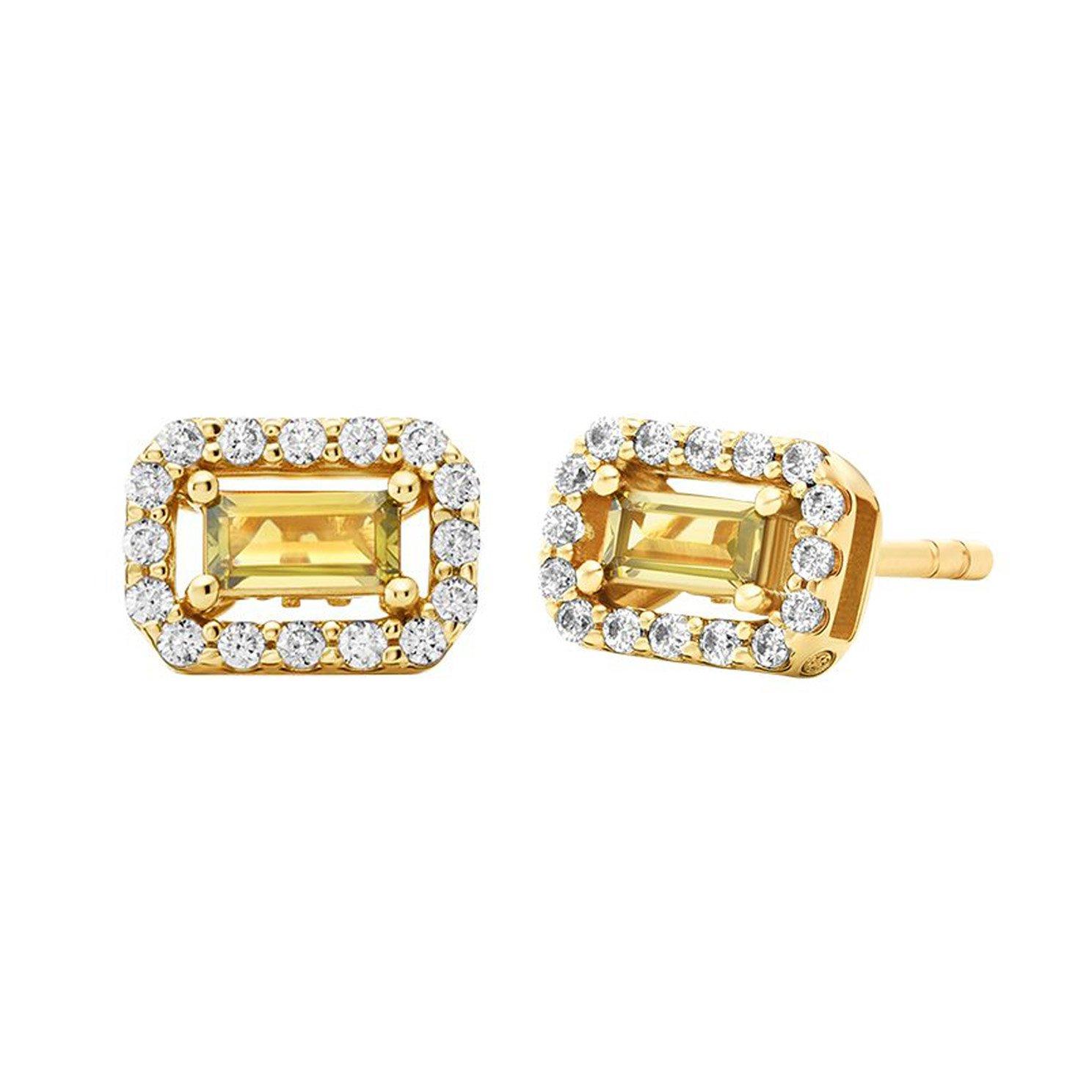 Michael Kors Yellow Gold Plated Cubic Zirconia Stud Earrings