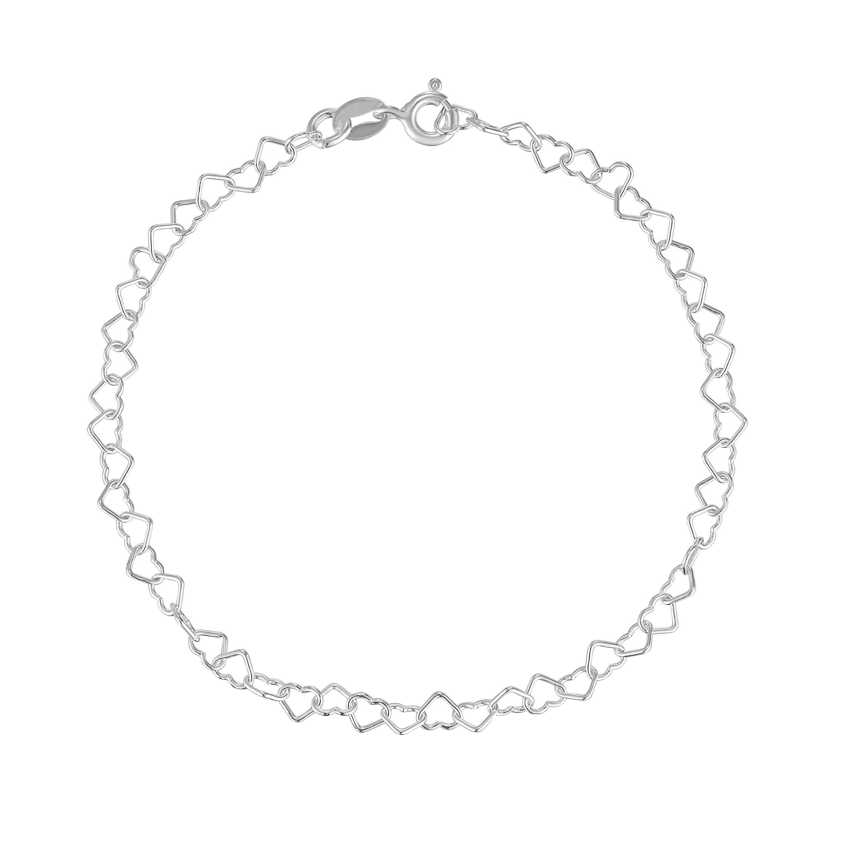 Beaverbrooks Silver Heart Chain Bracelet