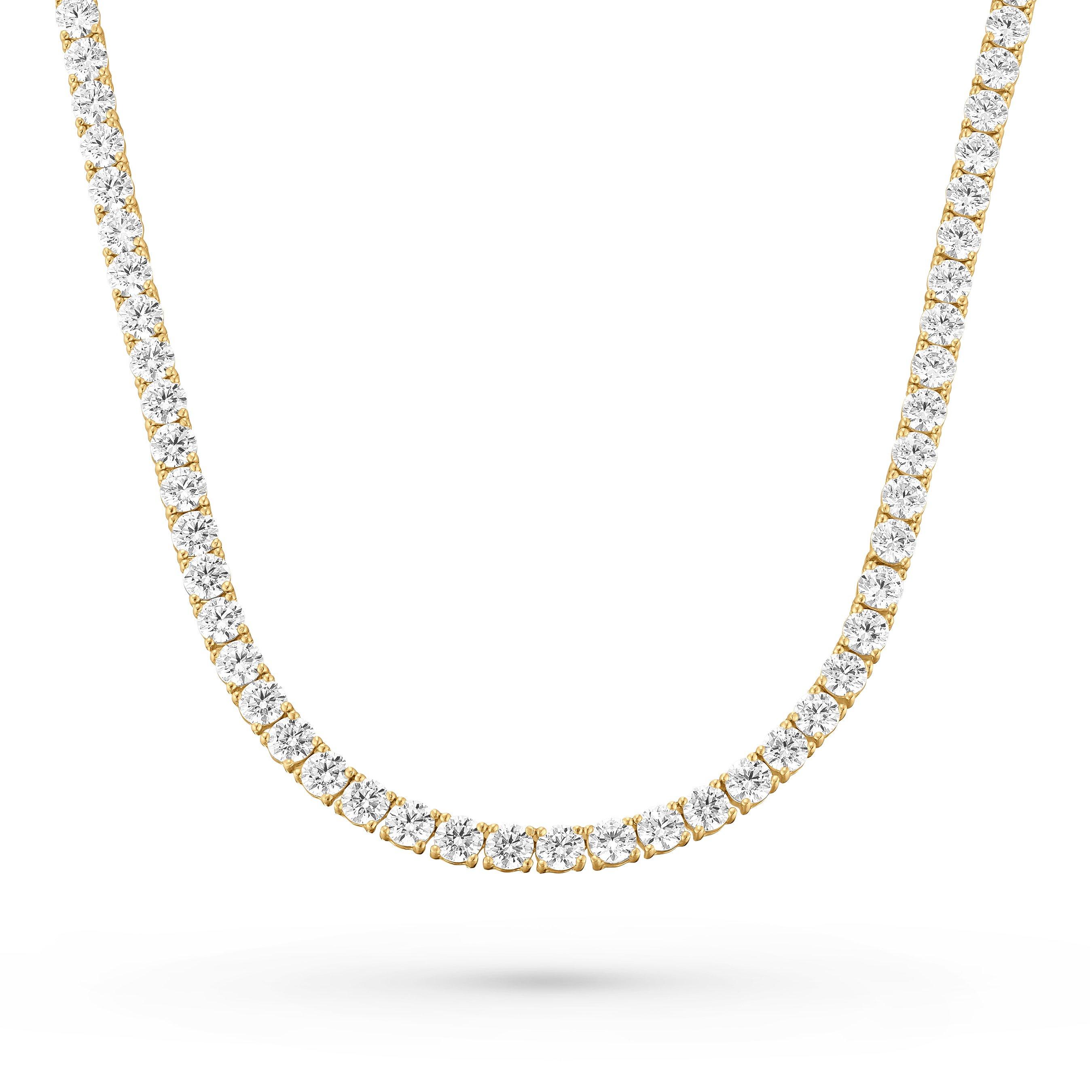 Beaverbrooks Yellow Gold Plated 40cm Cubic Zirconia Tennis Necklace