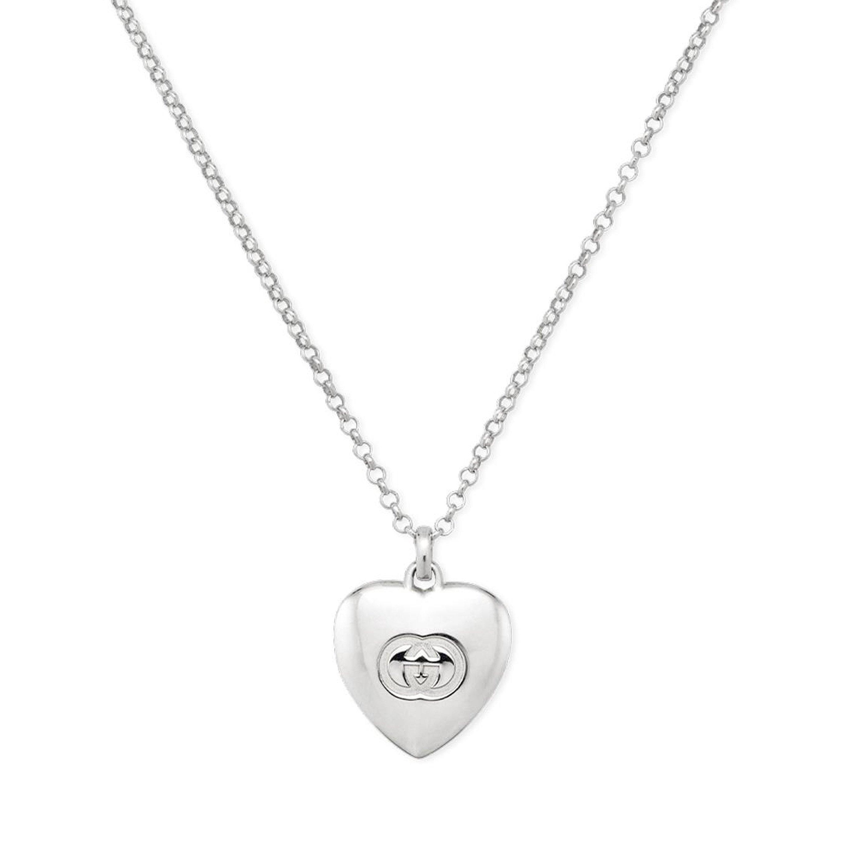 Gucci Blind For Love Silver Heart Necklace | 0149921