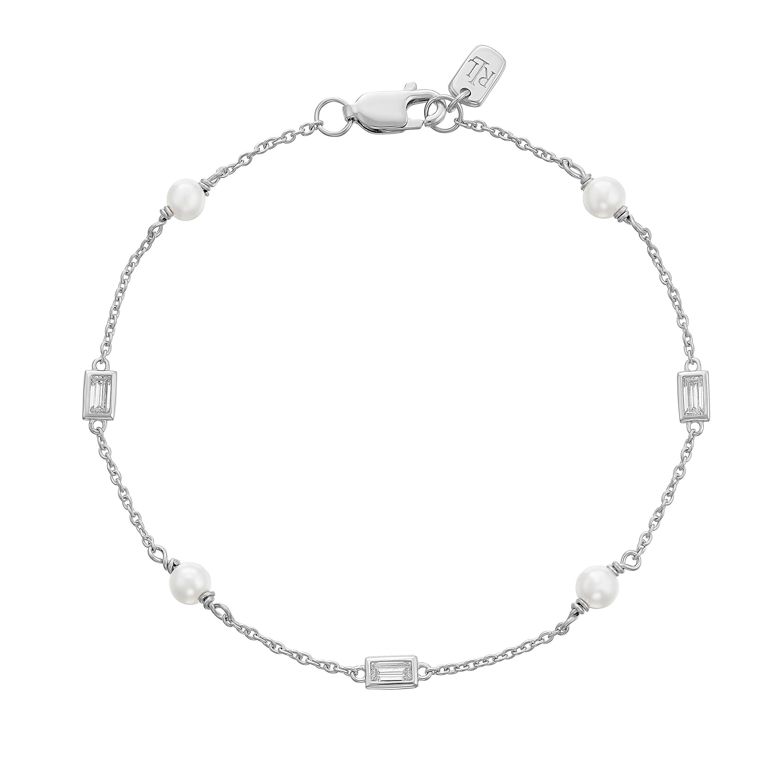 Lauren Ralph Lauren Silver Cubic Zirconia Pearl Bracelet | 0150341 