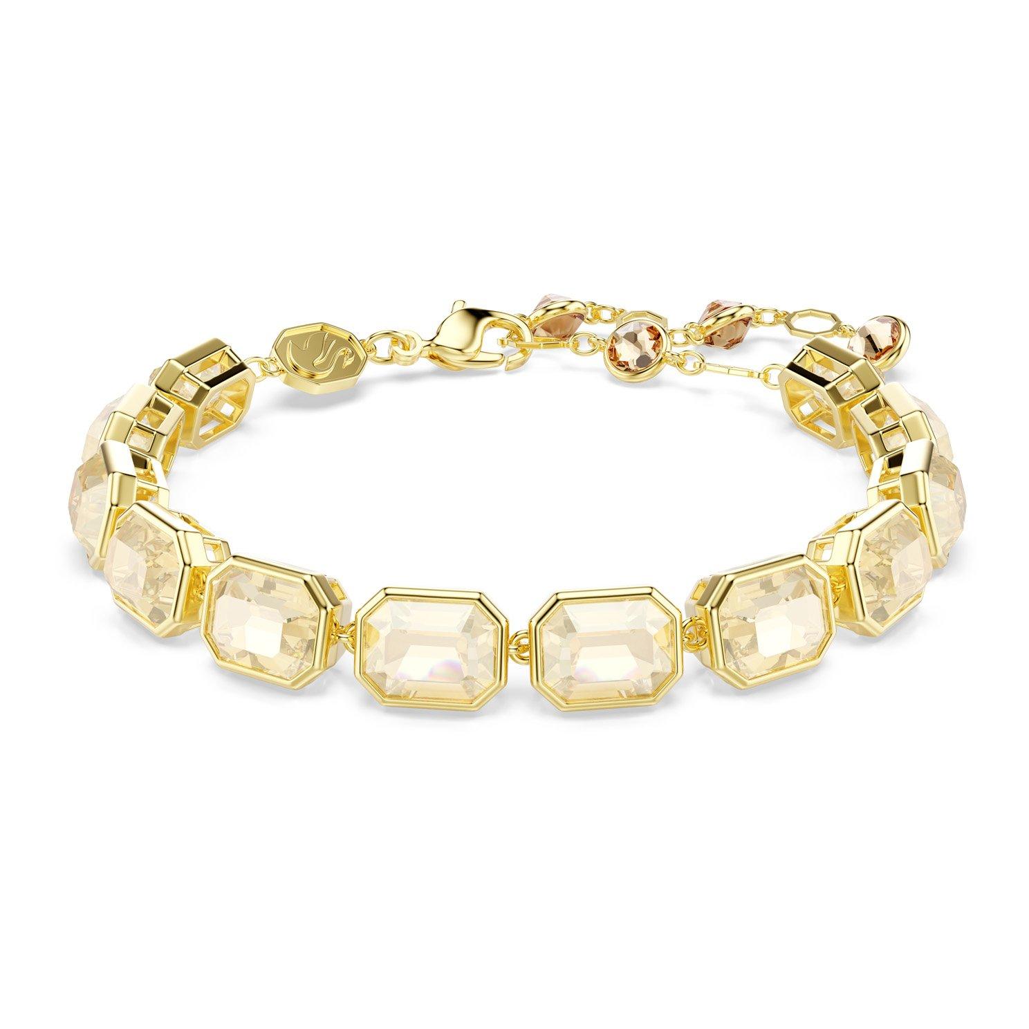 Swarovski Millenia Yellow Gold Tone 21cm Crystal Tennis Bracelet