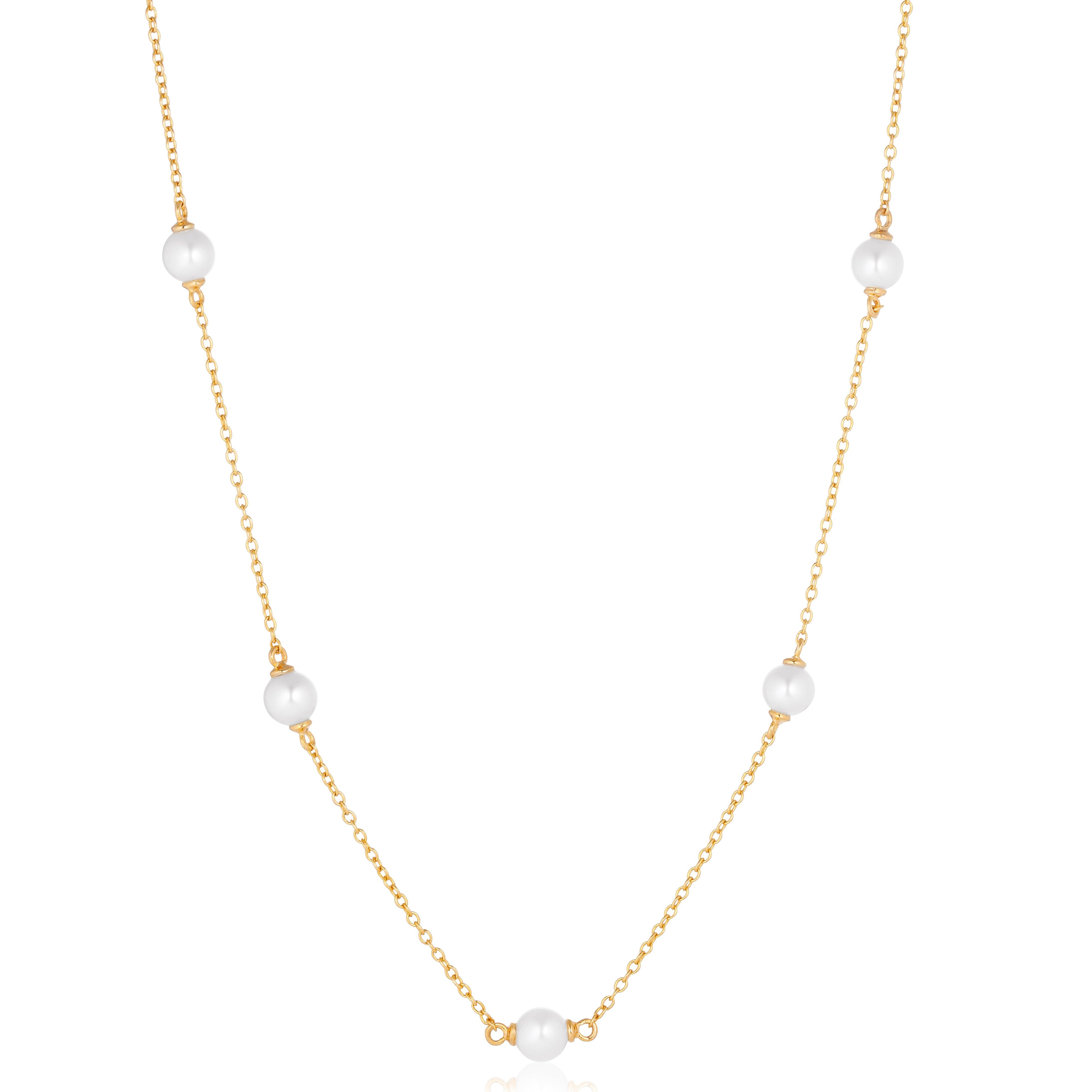 Sif Jakobs Padua Cinque 18ct Yellow Gold Plated Freshwater Pearl Necklace