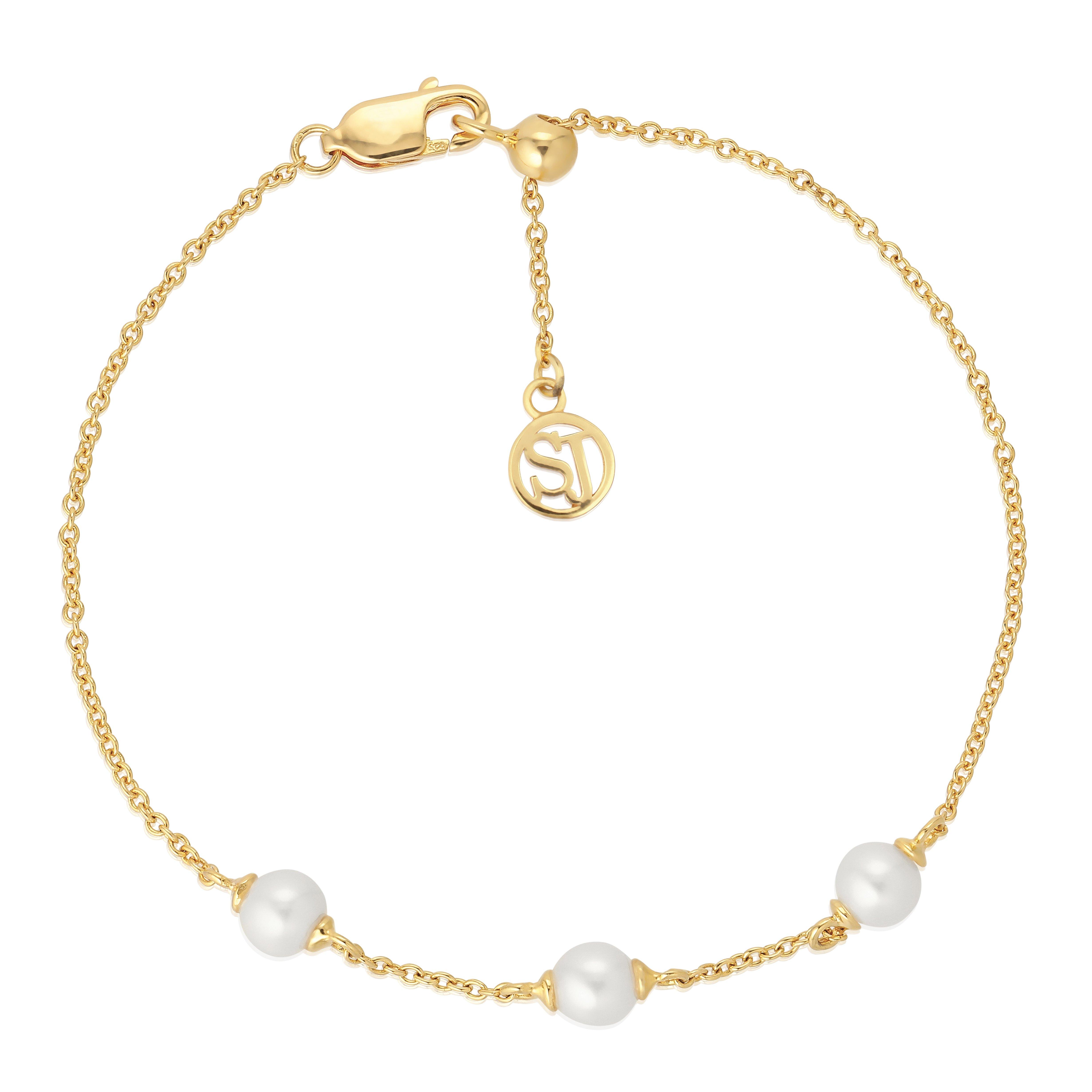 Sif Jakobs 18ct Yellow Gold Plated Freshwater Pearl Bracelet
