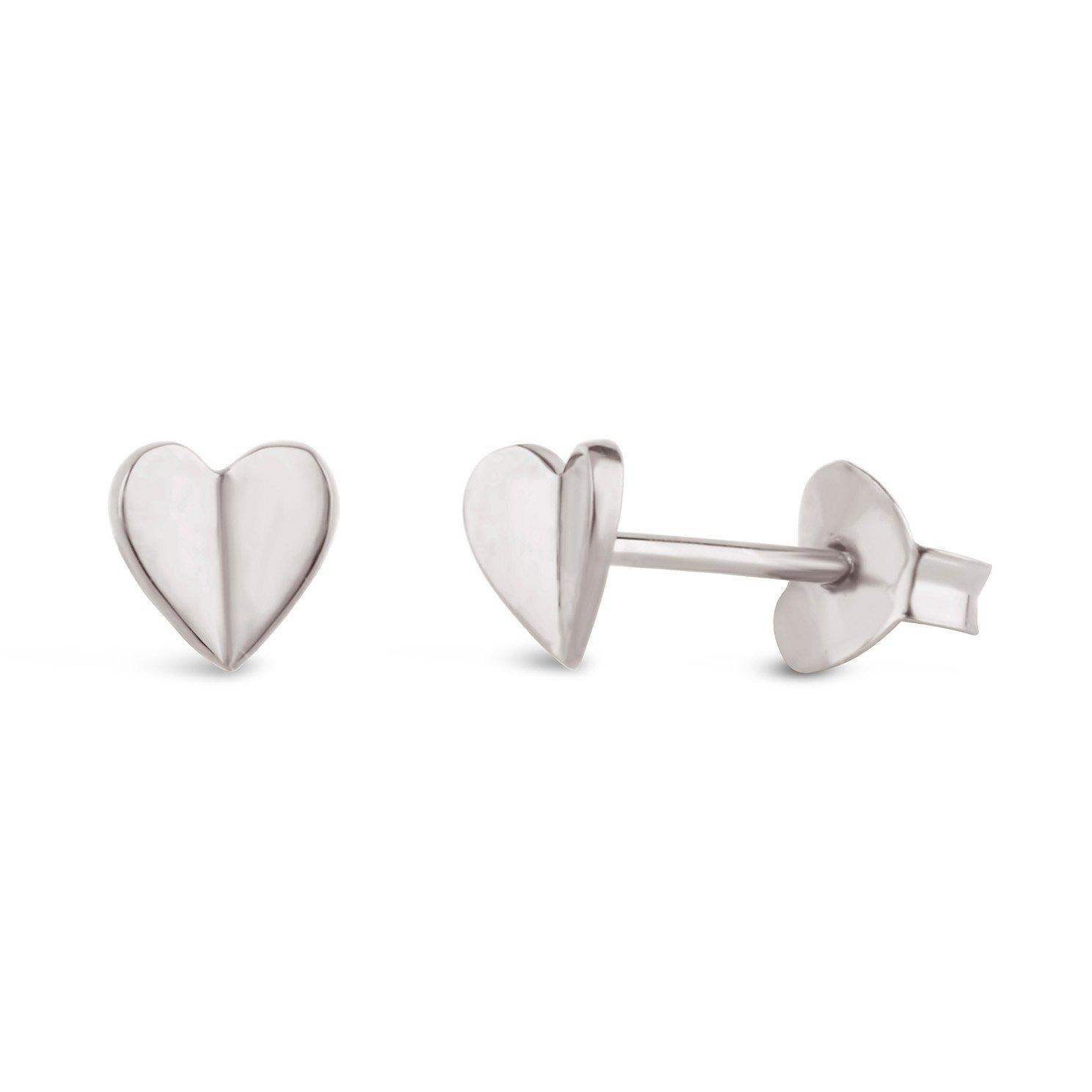 Dinny Hall Bijou Silver Heart Stud Earrings