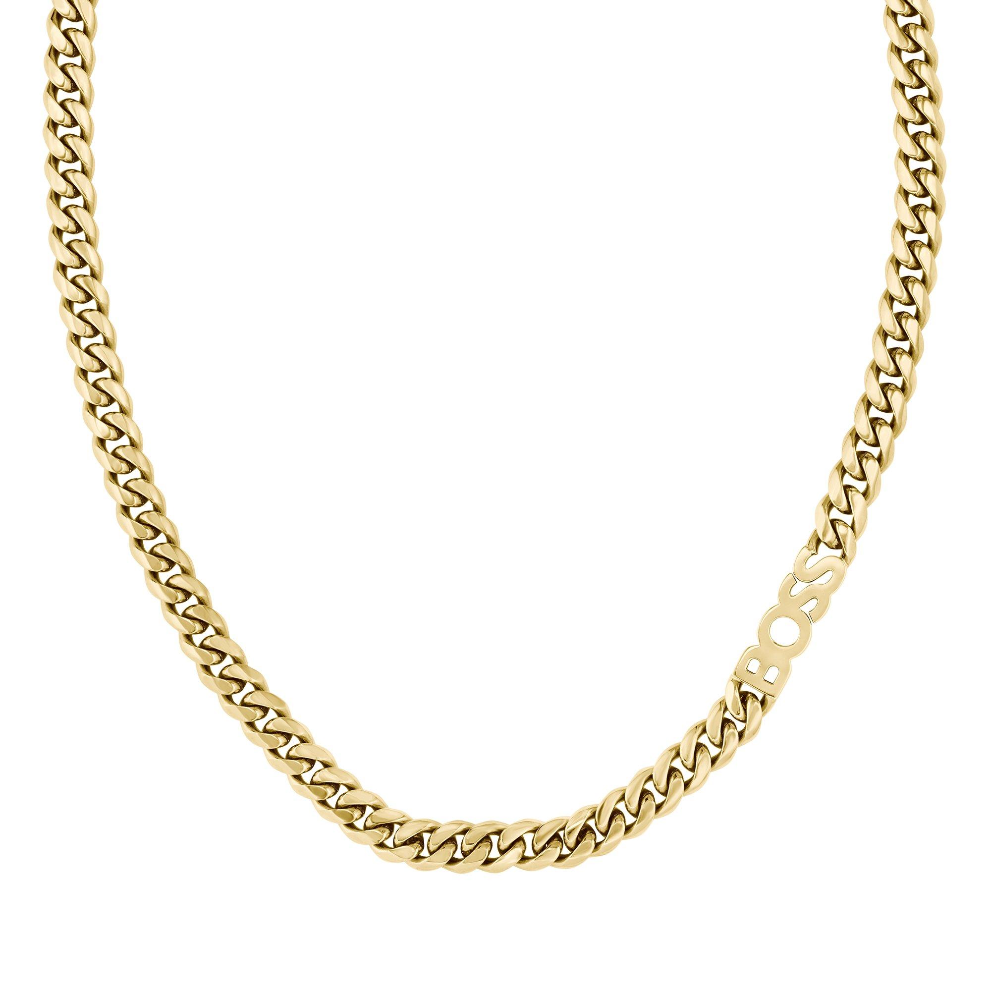 BOSS Kassy Yellow Gold Tone Men's Chain Necklace