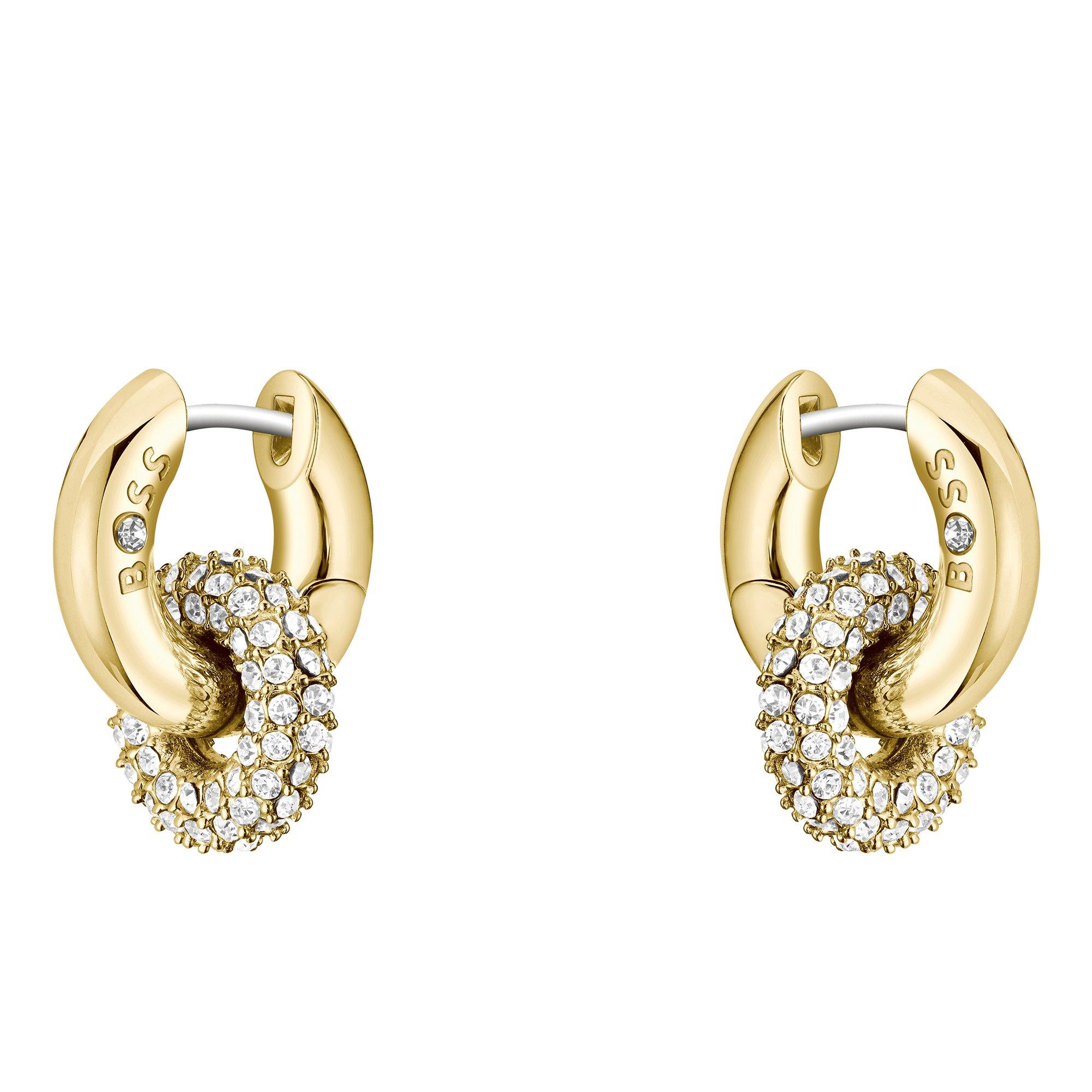 Boss Ladies ear studs iona in stainless steel with crystals 1580558