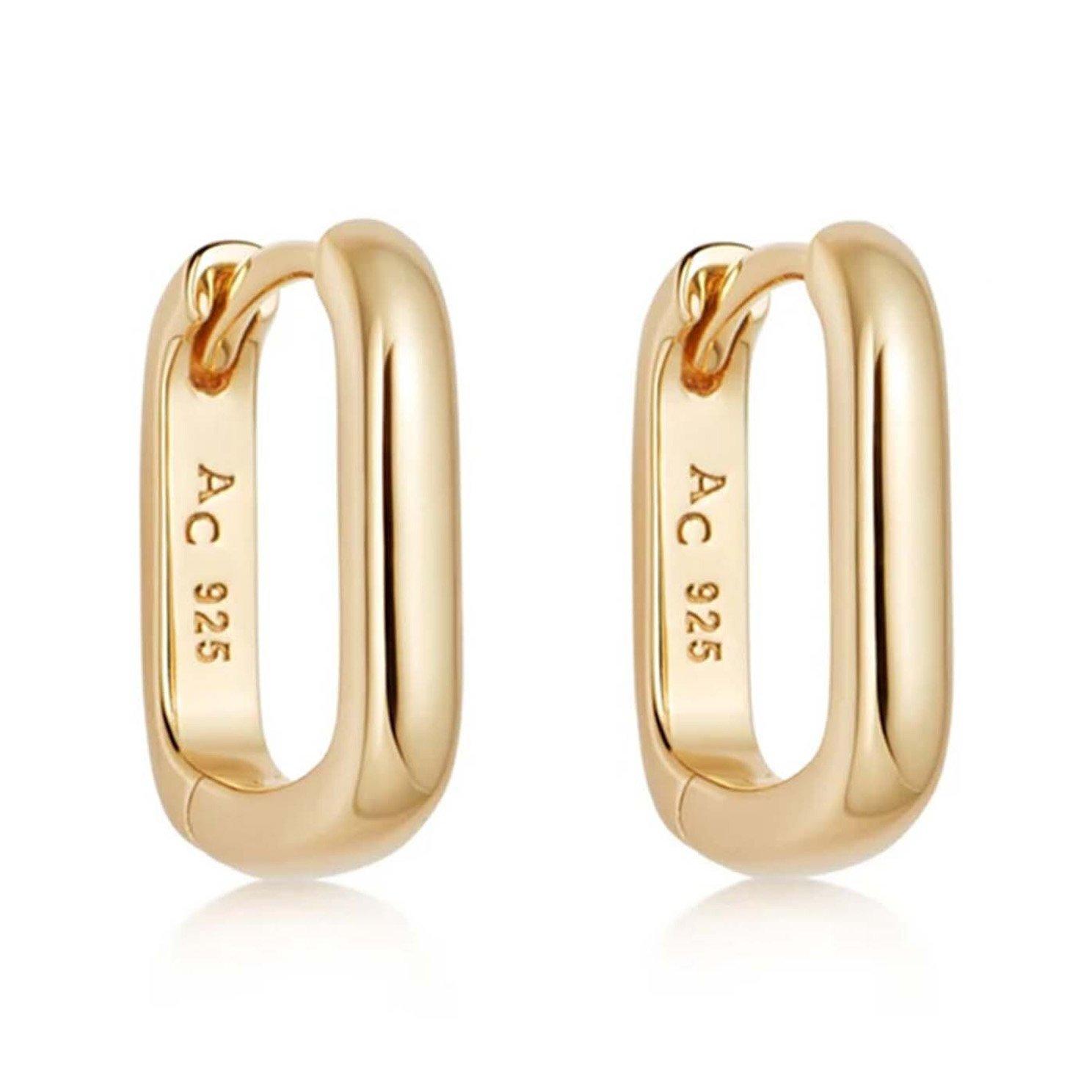 Astley Clarke 18ct Yellow Gold Vermeil Oblong Hoop Earrings