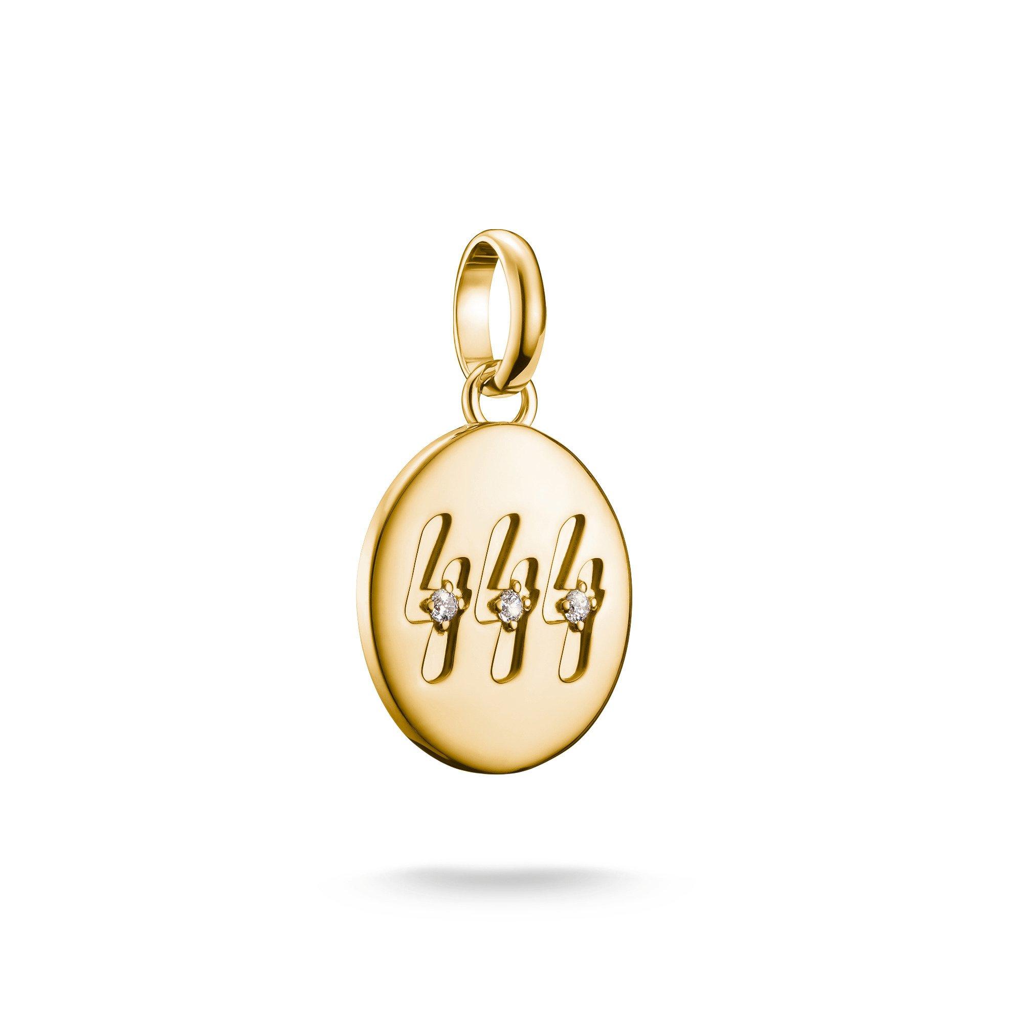 Thomas Sabo Connect 18ct Yellow Gold Cubic Zirconia 444 Angel Number Charm