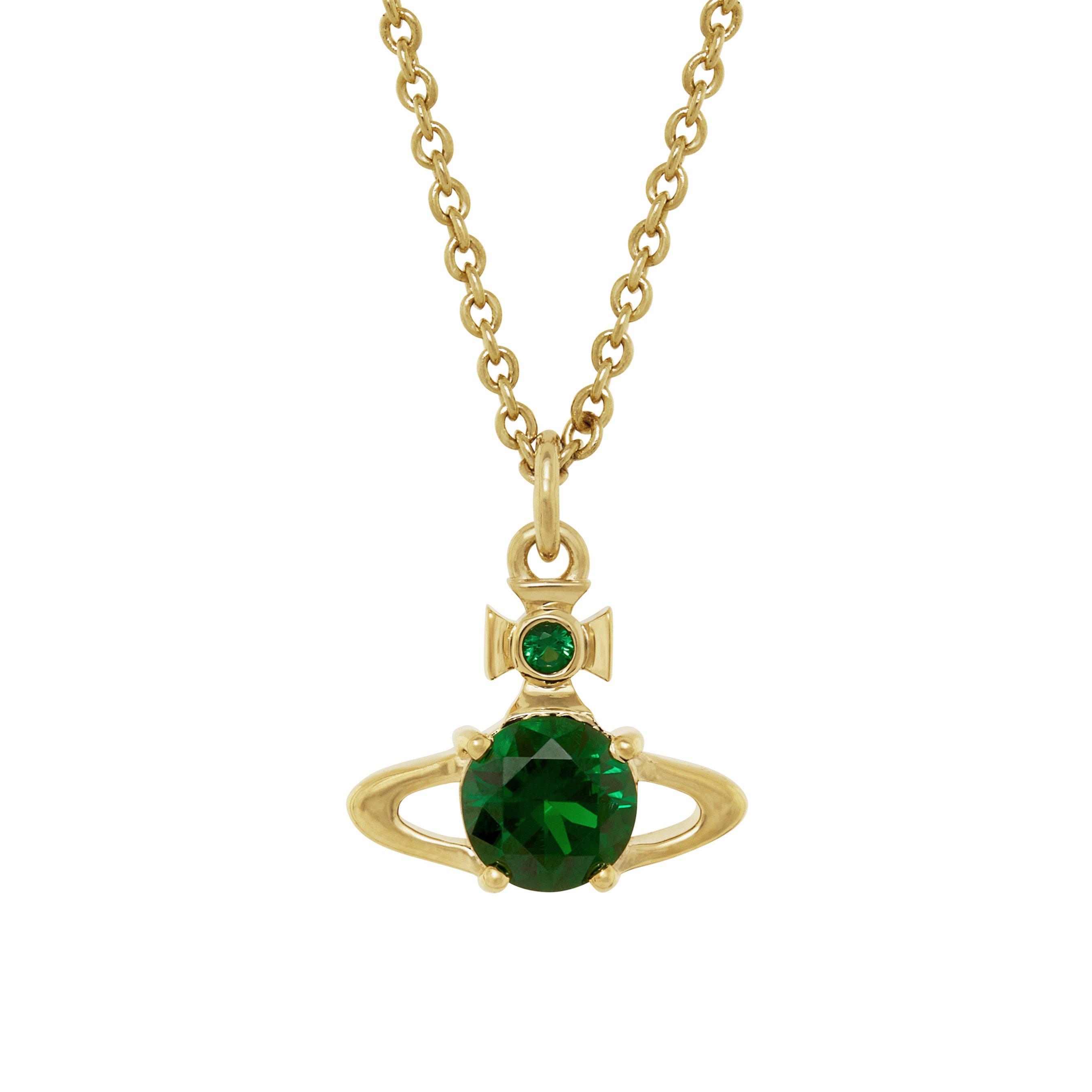 Vivienne Westwood Reina Yellow Gold Tone Cubic Zirconia Pendant