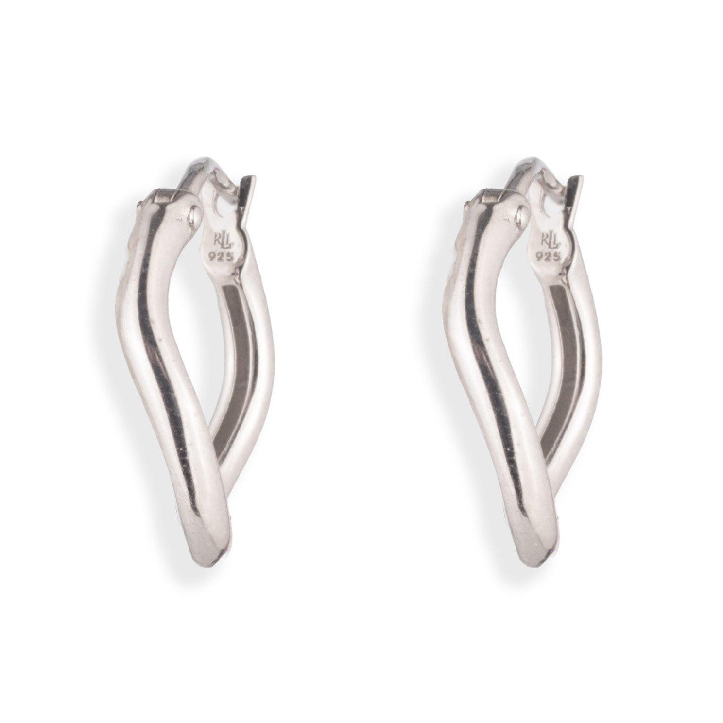 Lauren Ralph Lauren Silver Wave Huggie Hoop Earrings