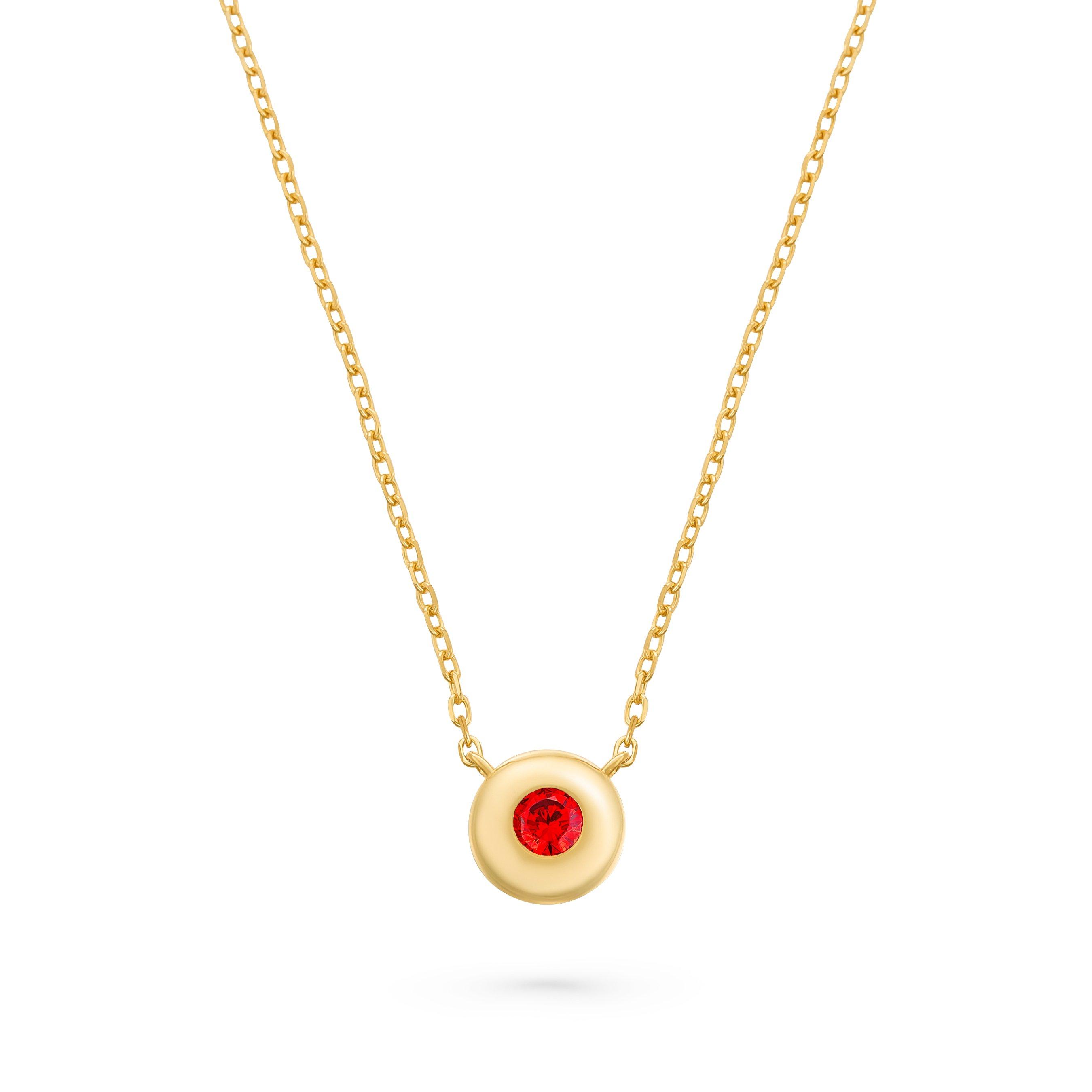 Beaverbrooks Yellow Gold Plated Cubic Zirconia January Birthstone Necklace
