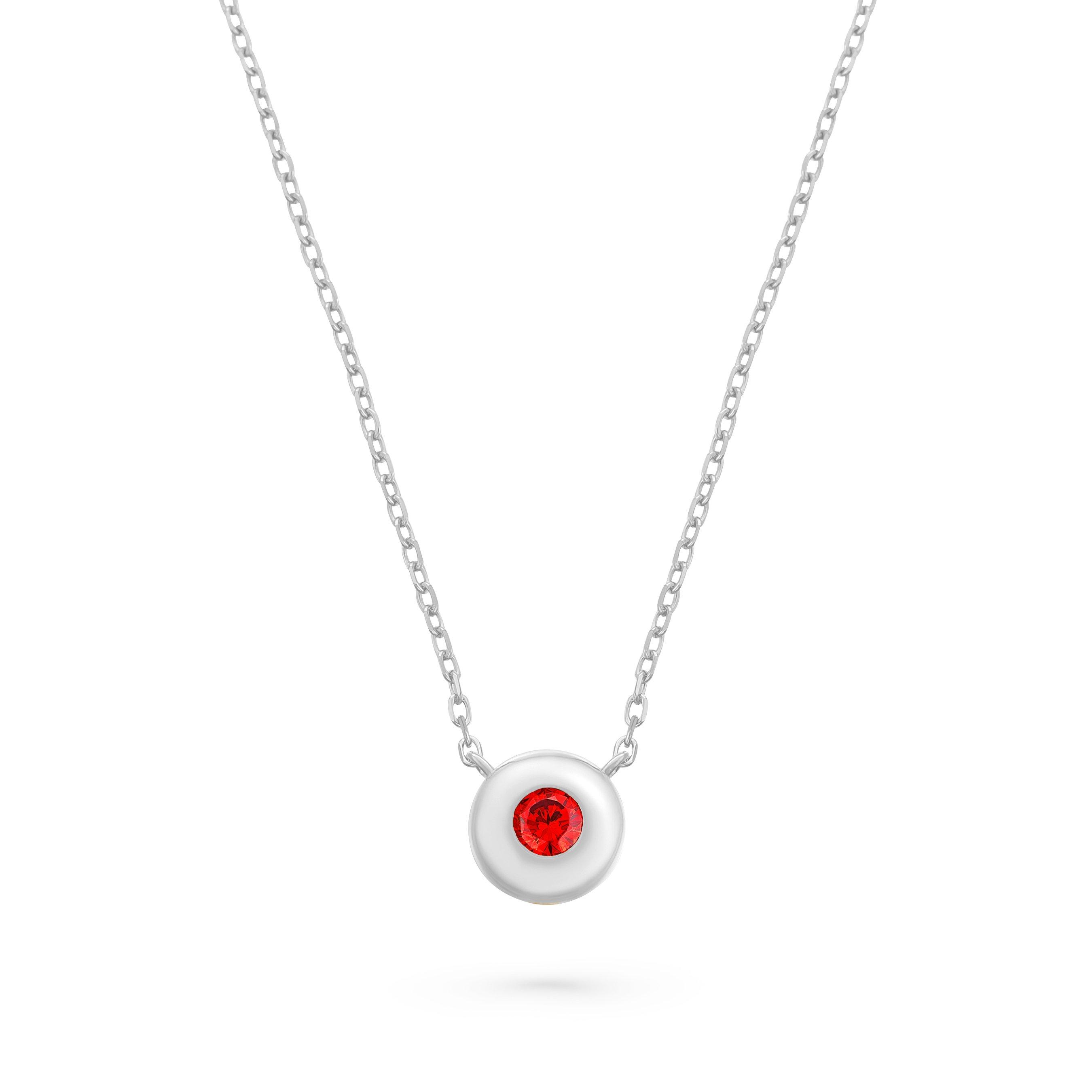 Beaverbrooks Silver Cubic Zirconia January Birthstone Necklace