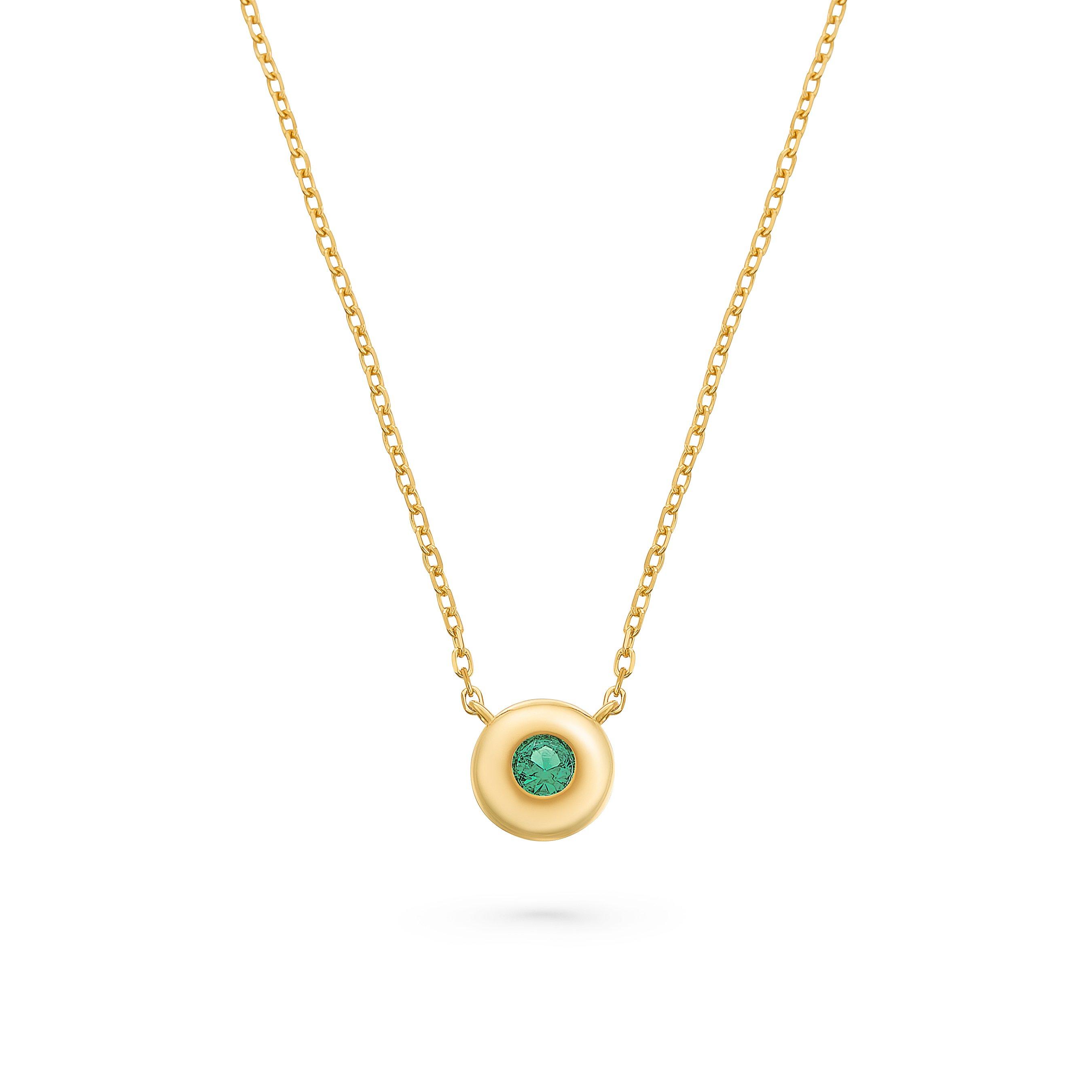 Beaverbrooks Yellow Gold Plated Cubic Zirconia May Birthstone Necklace