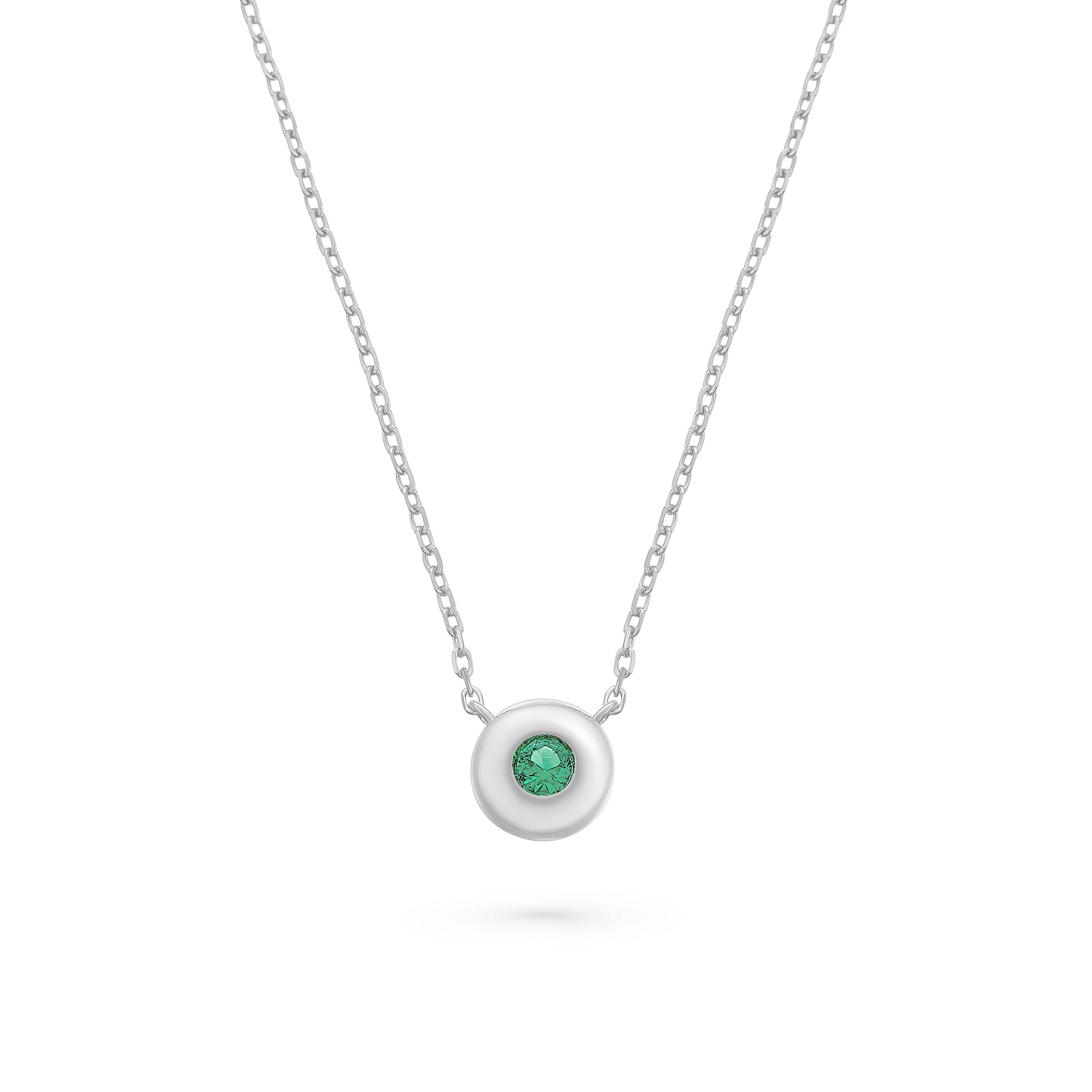 Beaverbrooks Silver Cubic Zirconia May Birthstone Necklace