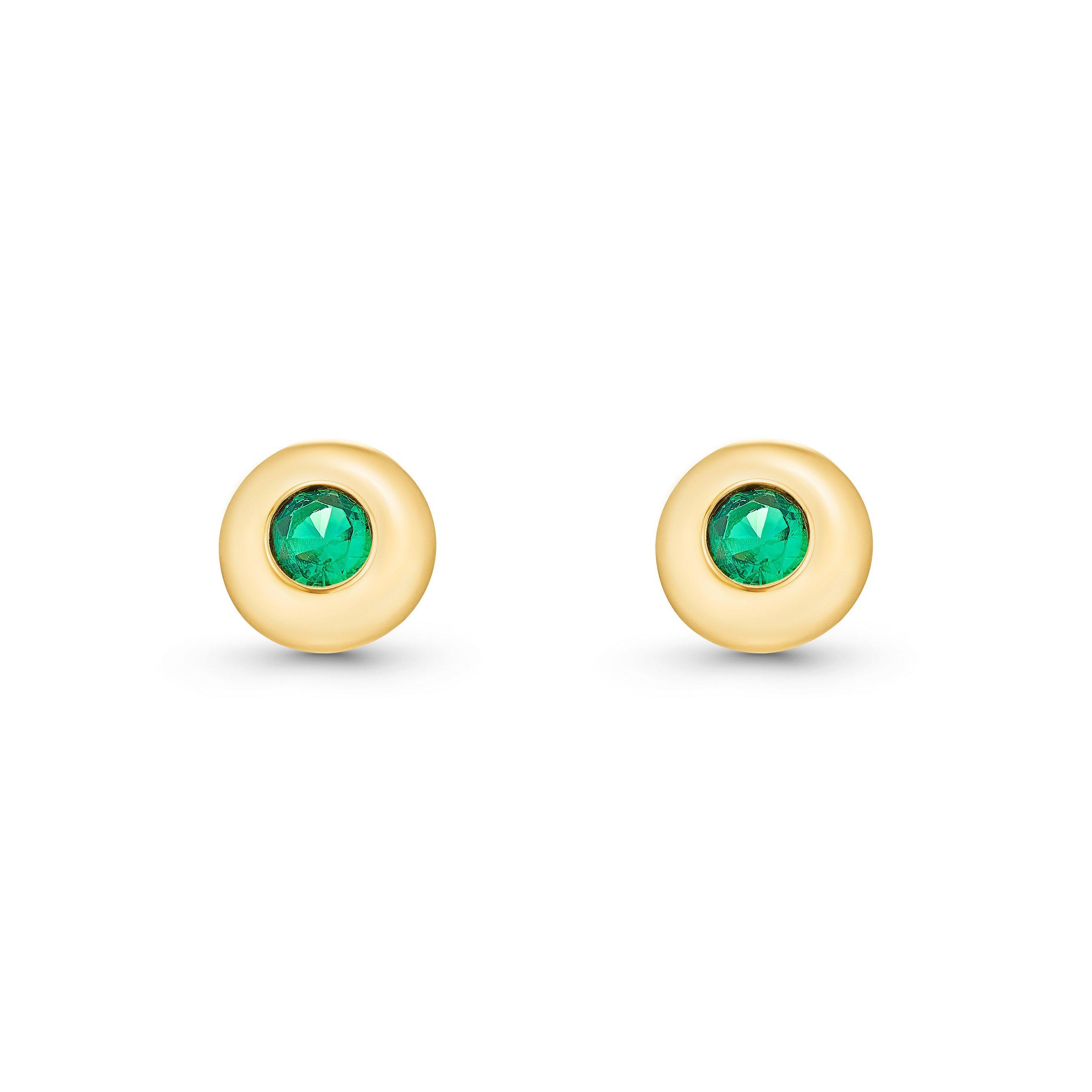 Beaverbrooks Yellow Gold Plated Cubic Zirconia May Birthstone Stud Earrings