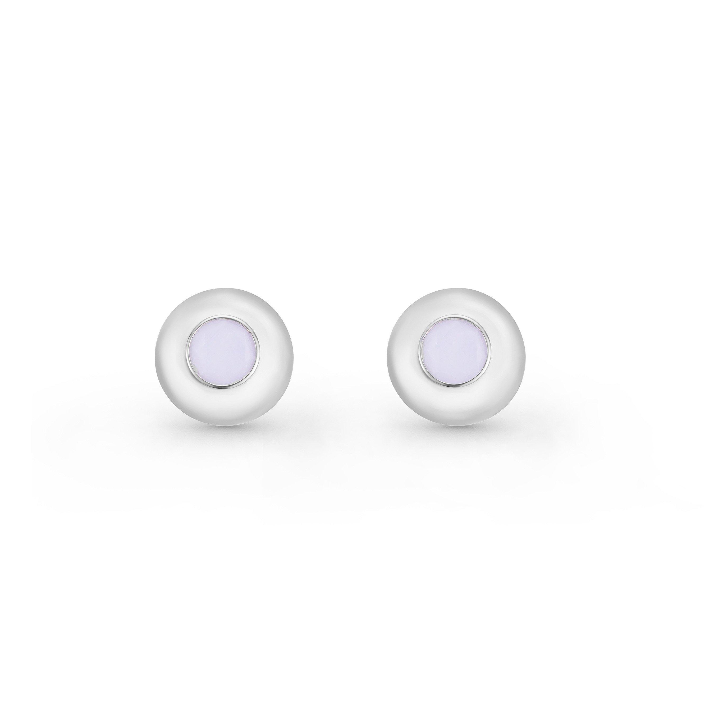 Retro Pearl Dome Earrings - 24mm White Pearls, Hepburn Style Studs