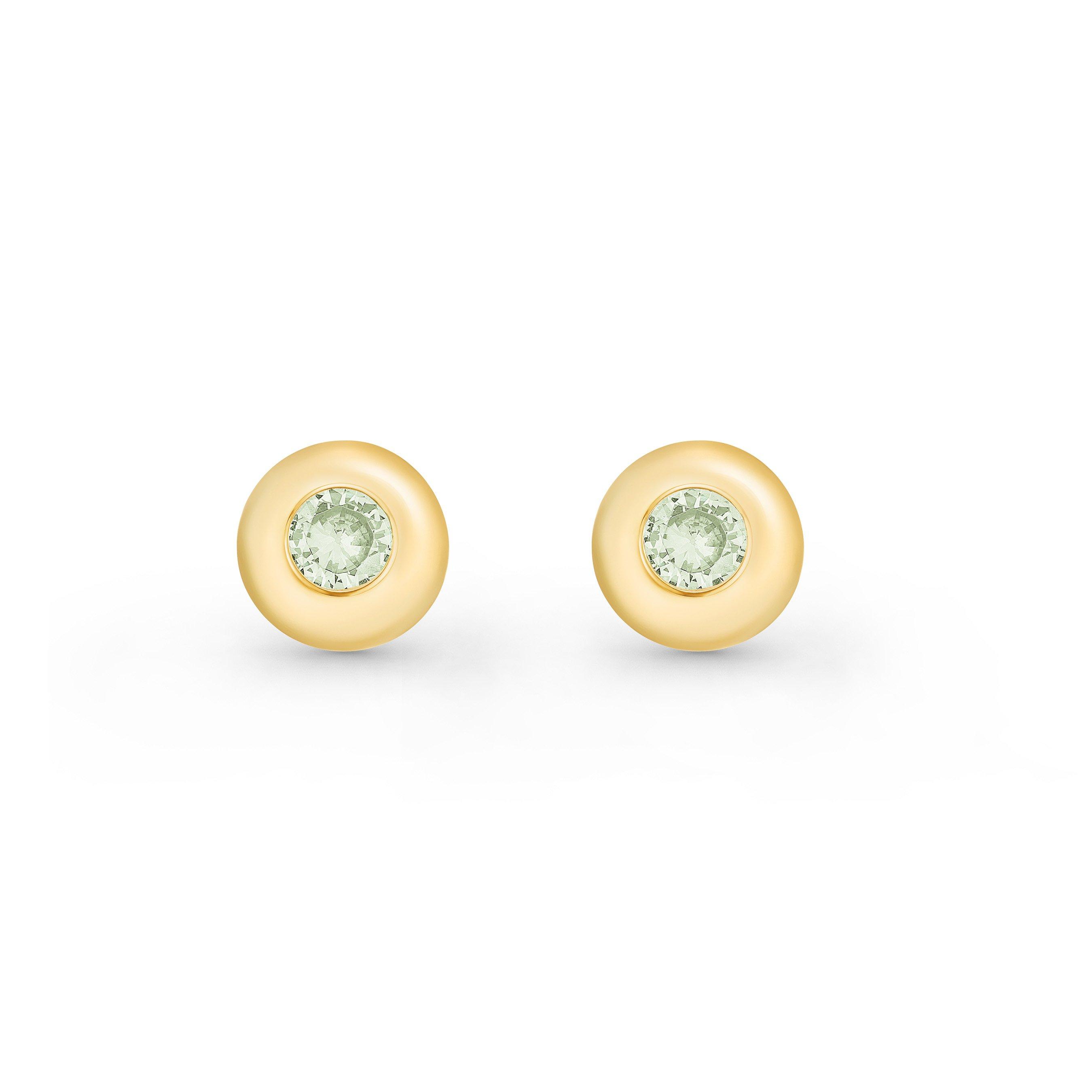 Beaverbrooks Yellow Gold Plated Cubic Zirconia August Birthstone Stud Earrings
