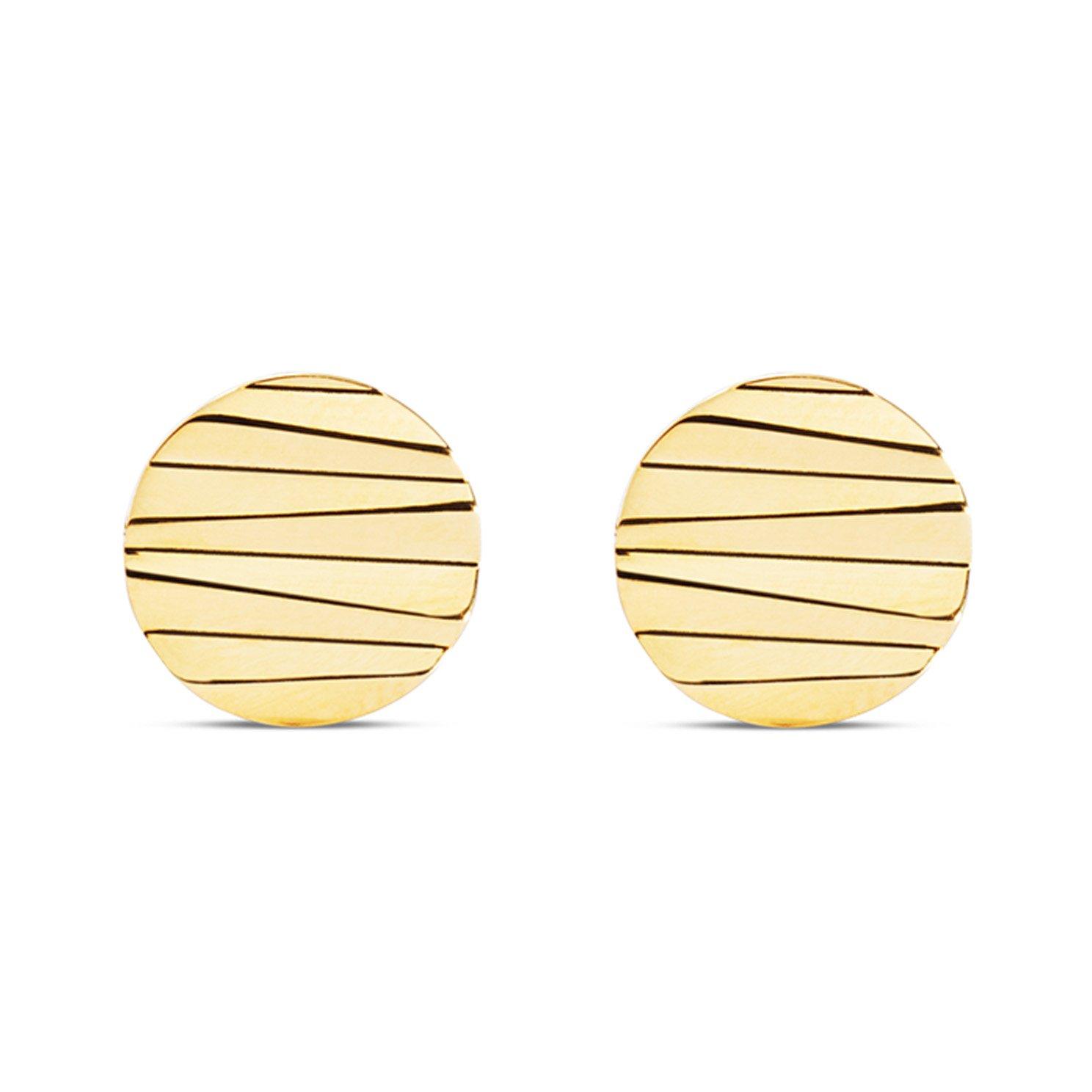 Coeur De Lion Yellow Gold Tone Wave Stud Earrings