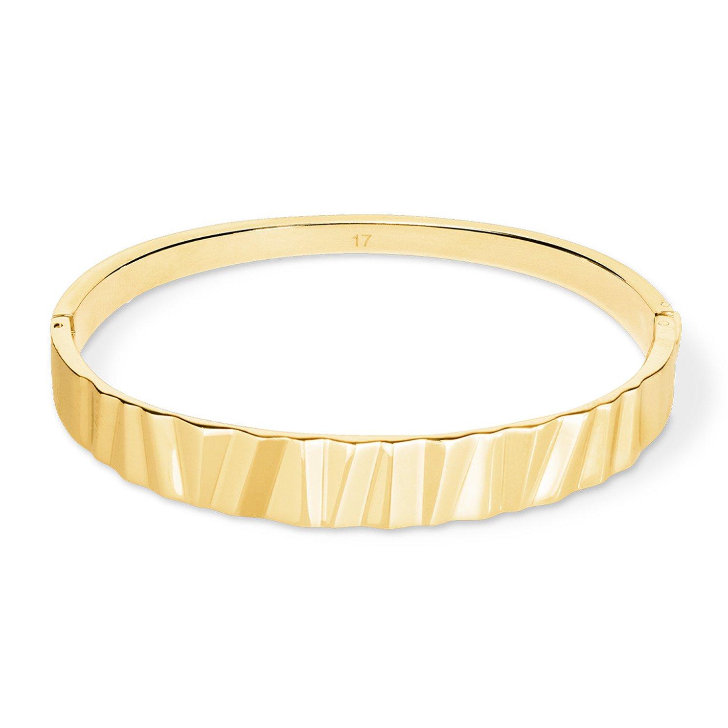 Coeur De Lion Yellow Gold Plated Classic Wave Bangle | 0152781