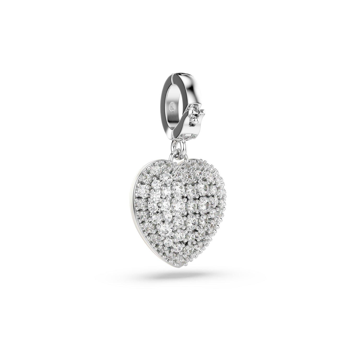 Swarovski Idyllia Silver Crystal Heart Charm | 0153334 | Beaverbrooks