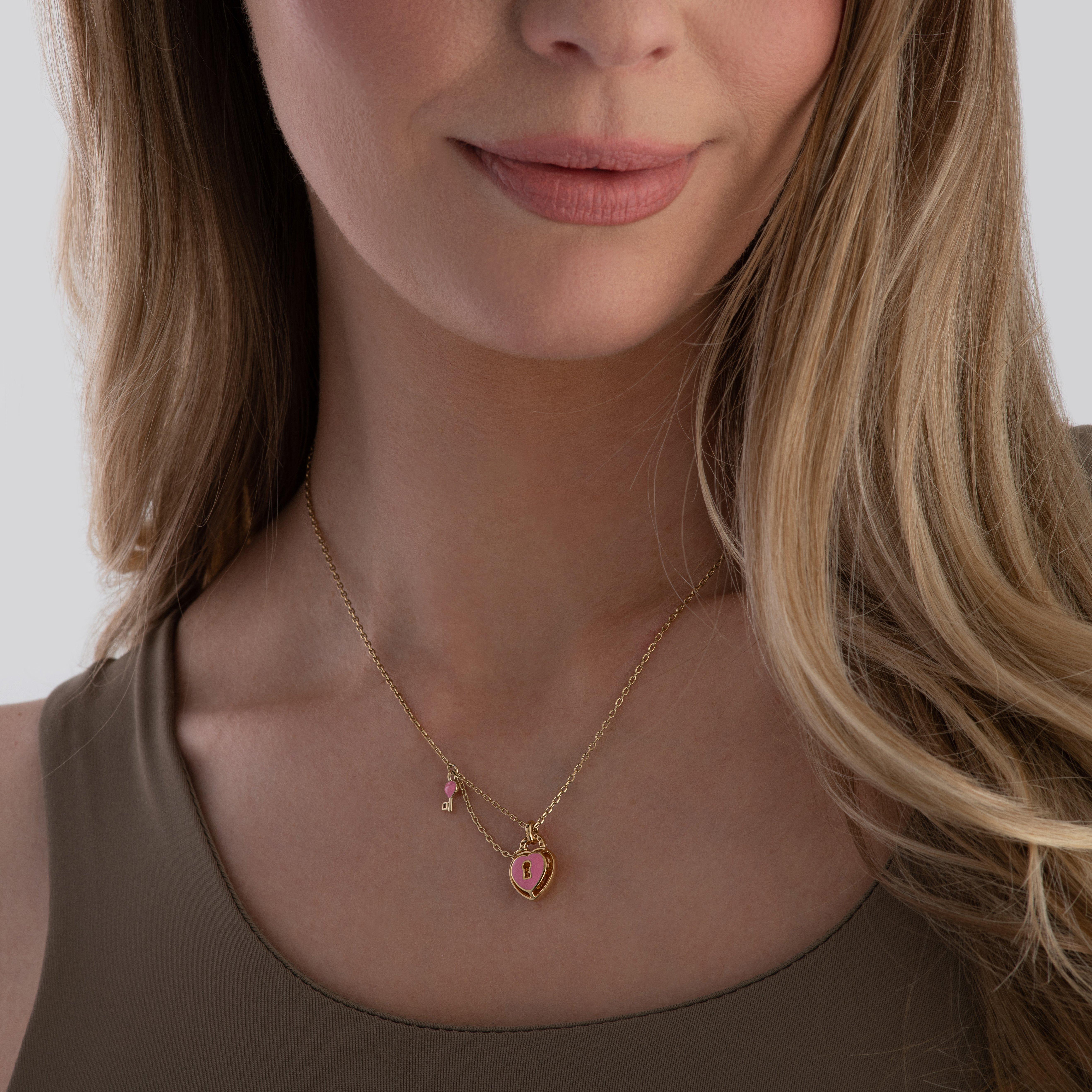 スワロフスキー エンジェル with Golden Heart Hyperbola necklace, Infinity and heart, White, Mixed metal finish