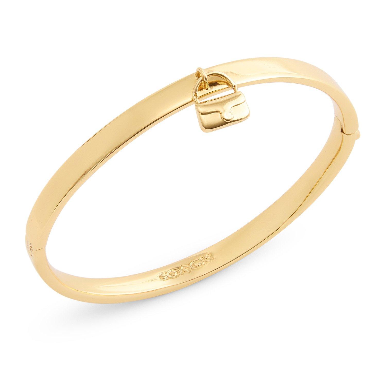Coach Signature C Yellow Gold Tone Bangle | 0153455 | Beaverbrooks