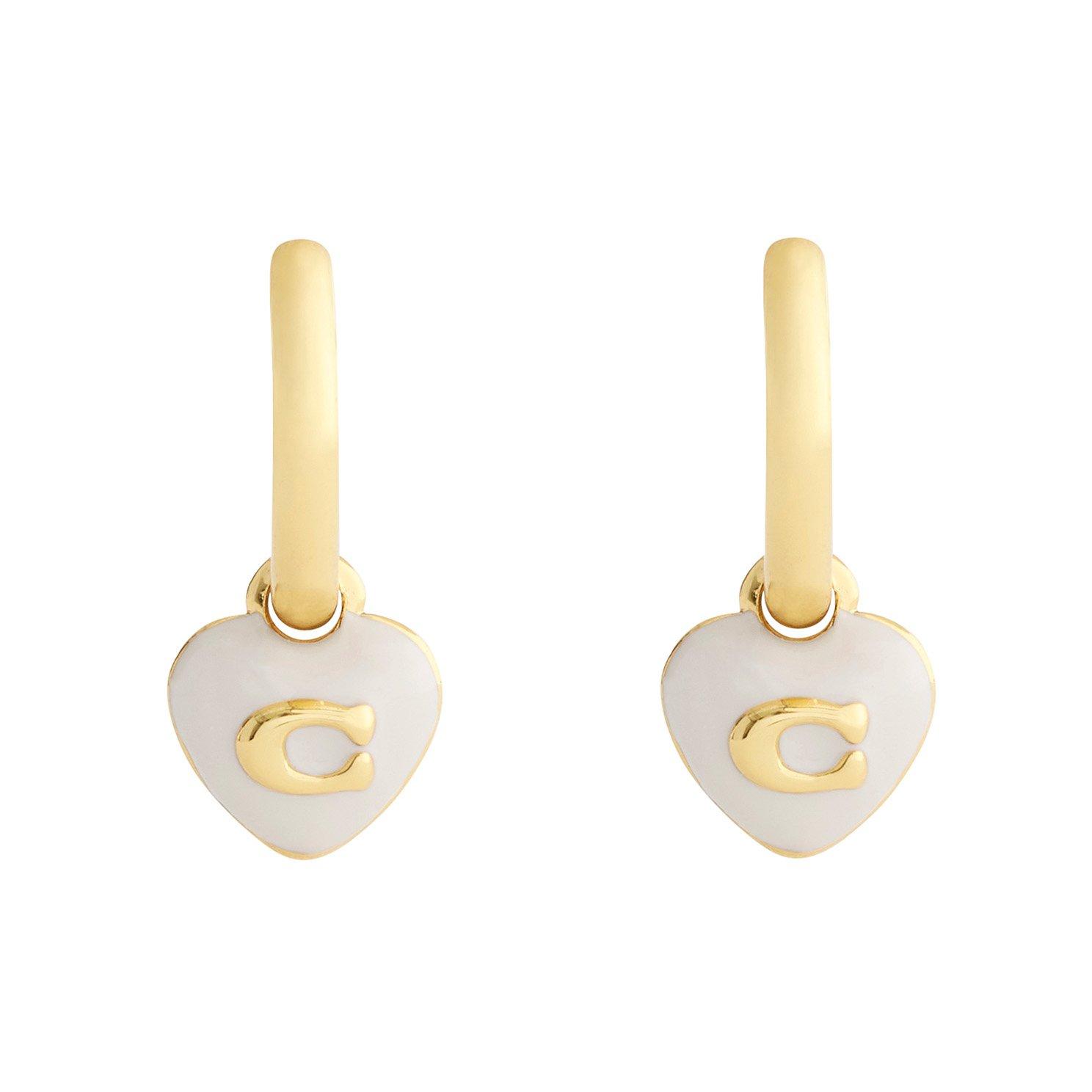 Heart Hoop Earrings 10K Yellow Gold