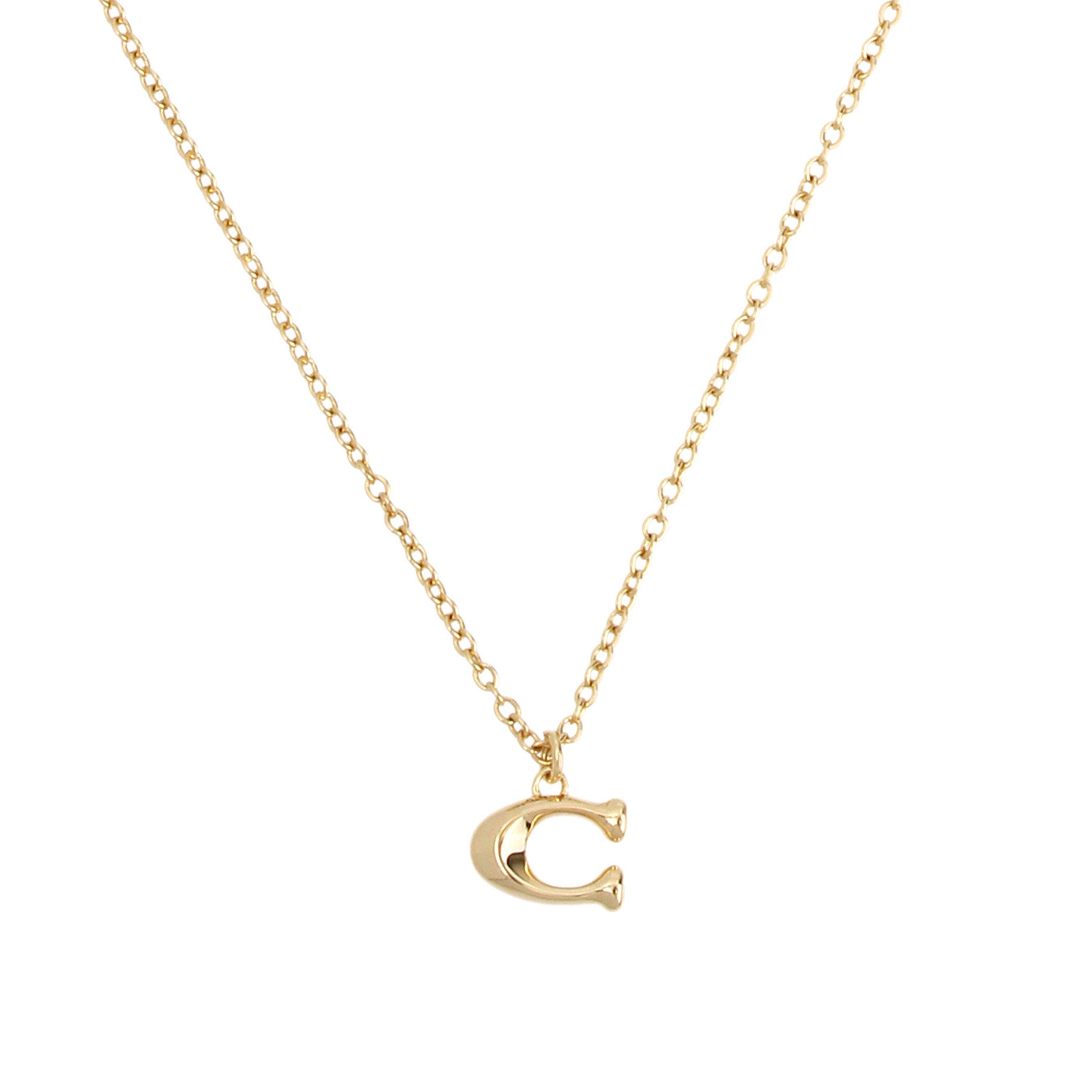 Coach Signature C Yellow Gold Tone Pendant