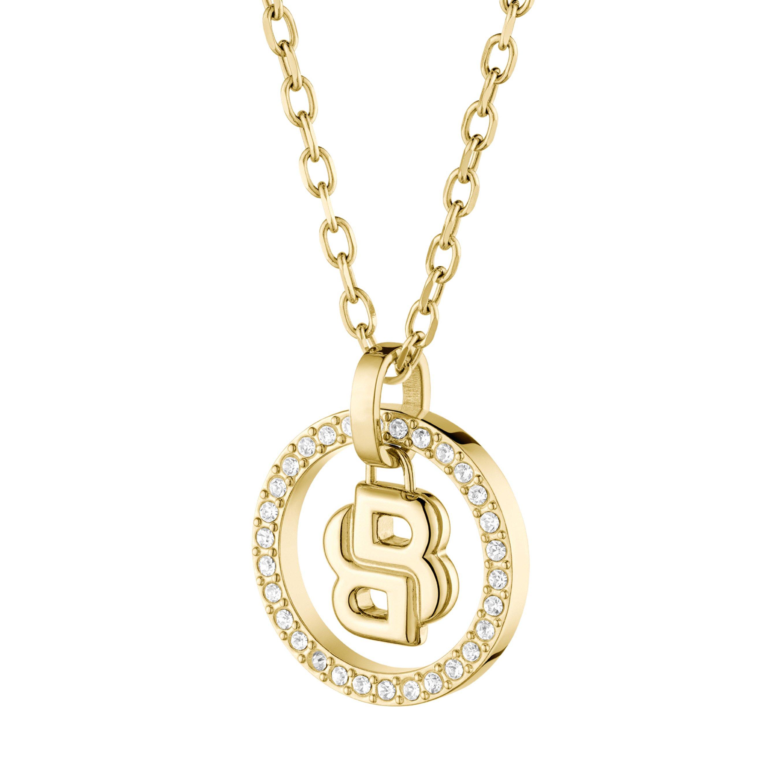 BOSS Double B Divine Yellow Gold Tone Cubic Zirconia Pendant