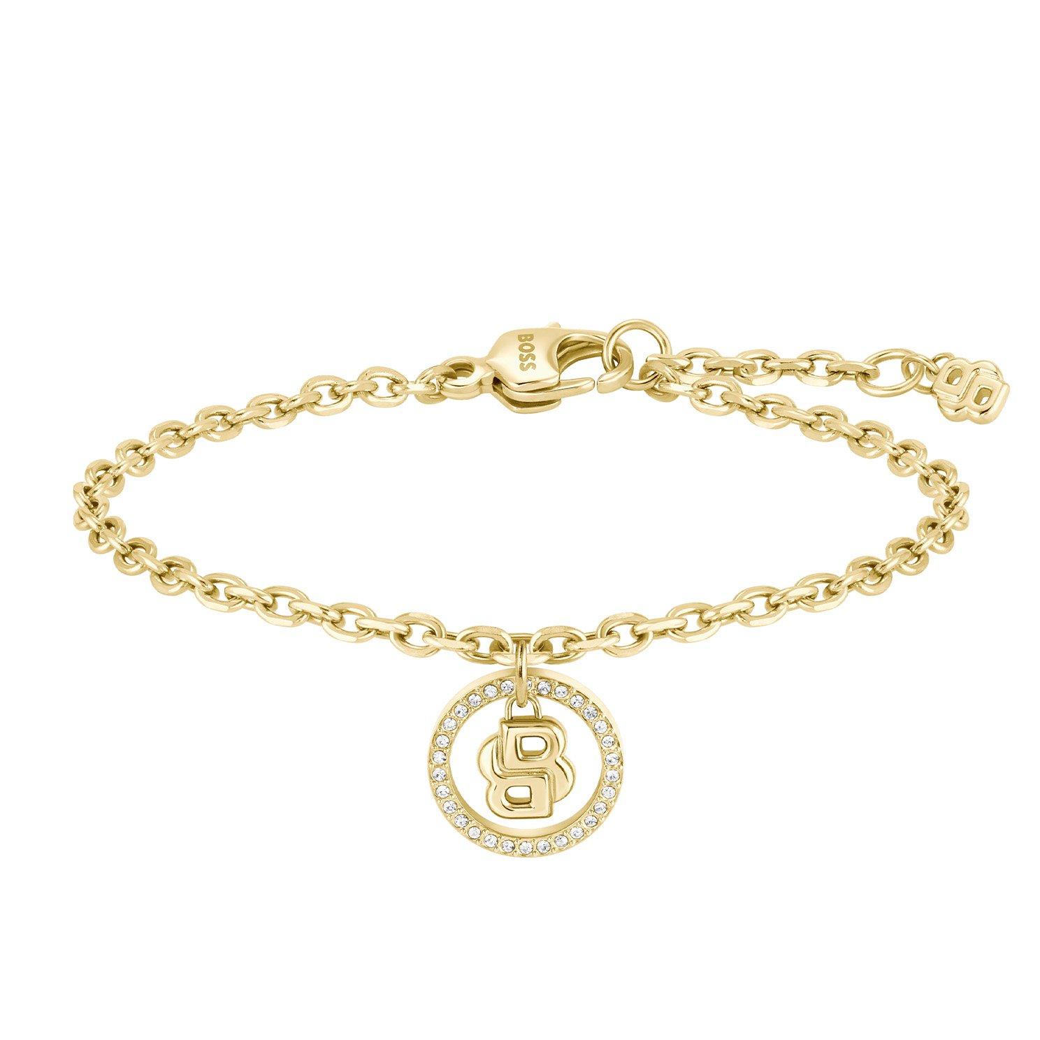 BOSS Double B Divine Yellow Gold Tone Cubic Zirconia Bracelet
