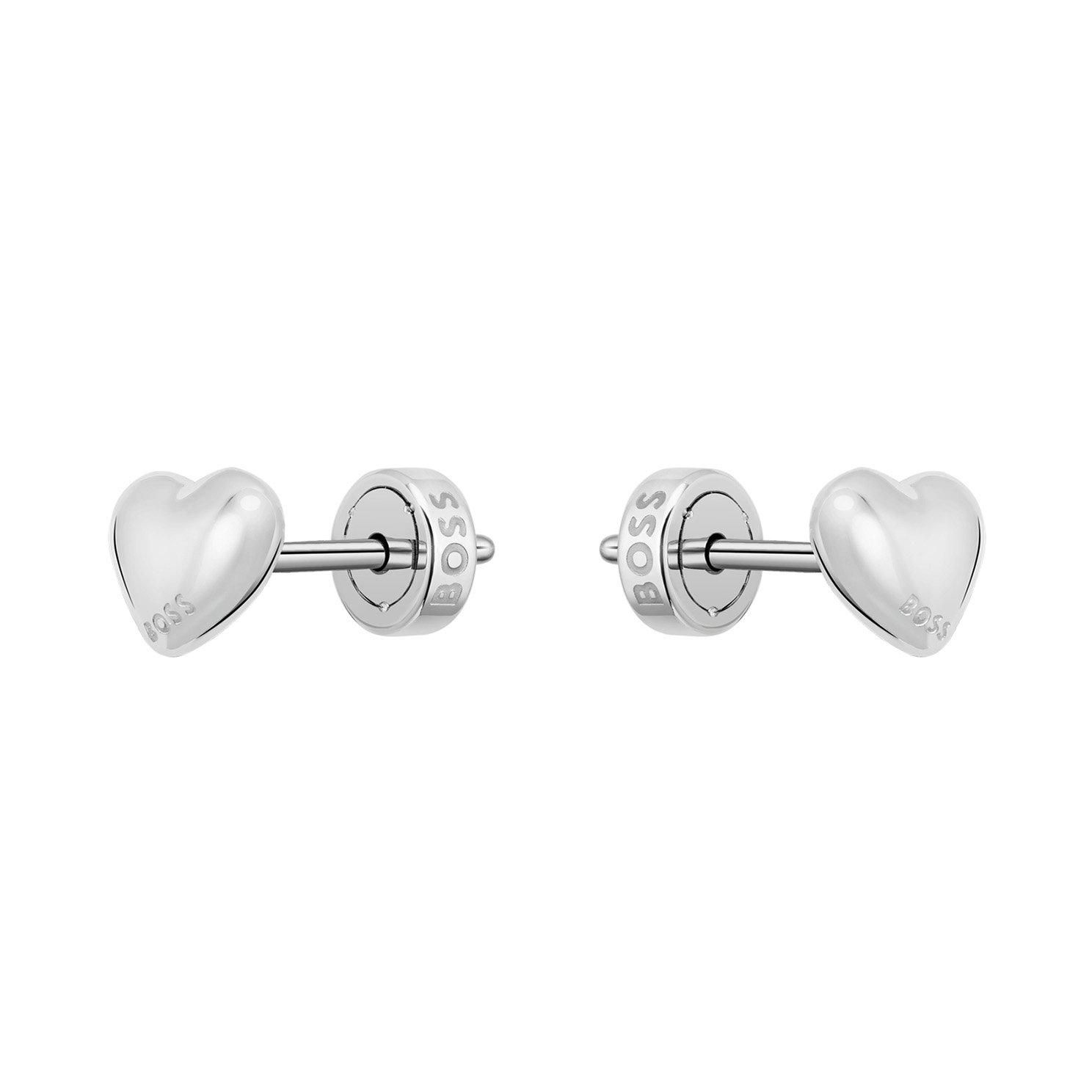 BOSS Mini Honey Hearts Silver Stud Earrings