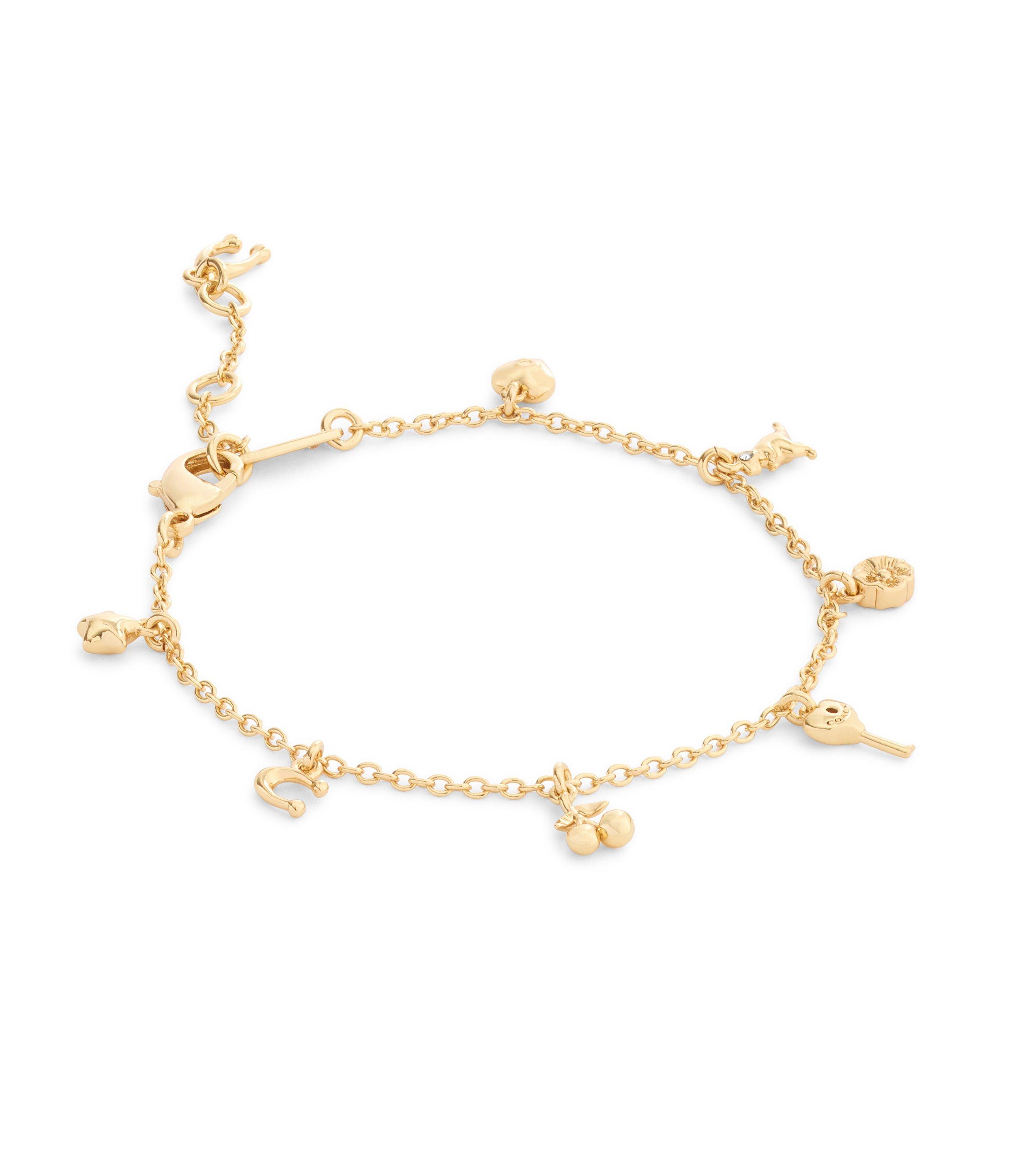 Coach Yellow Gold Tone Charm Bracelet