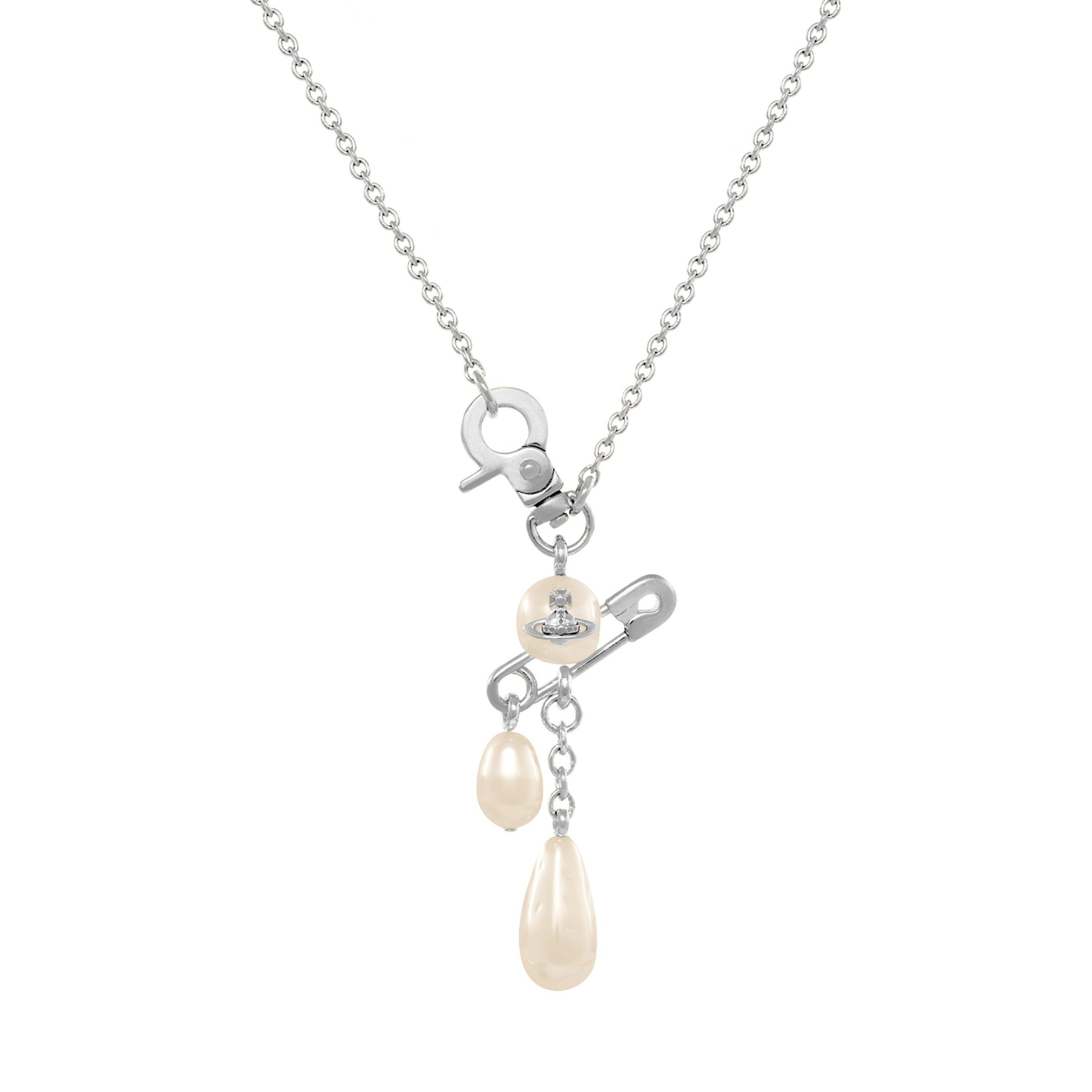 Vivienne Westwood Claude Silver Pearl Necklace