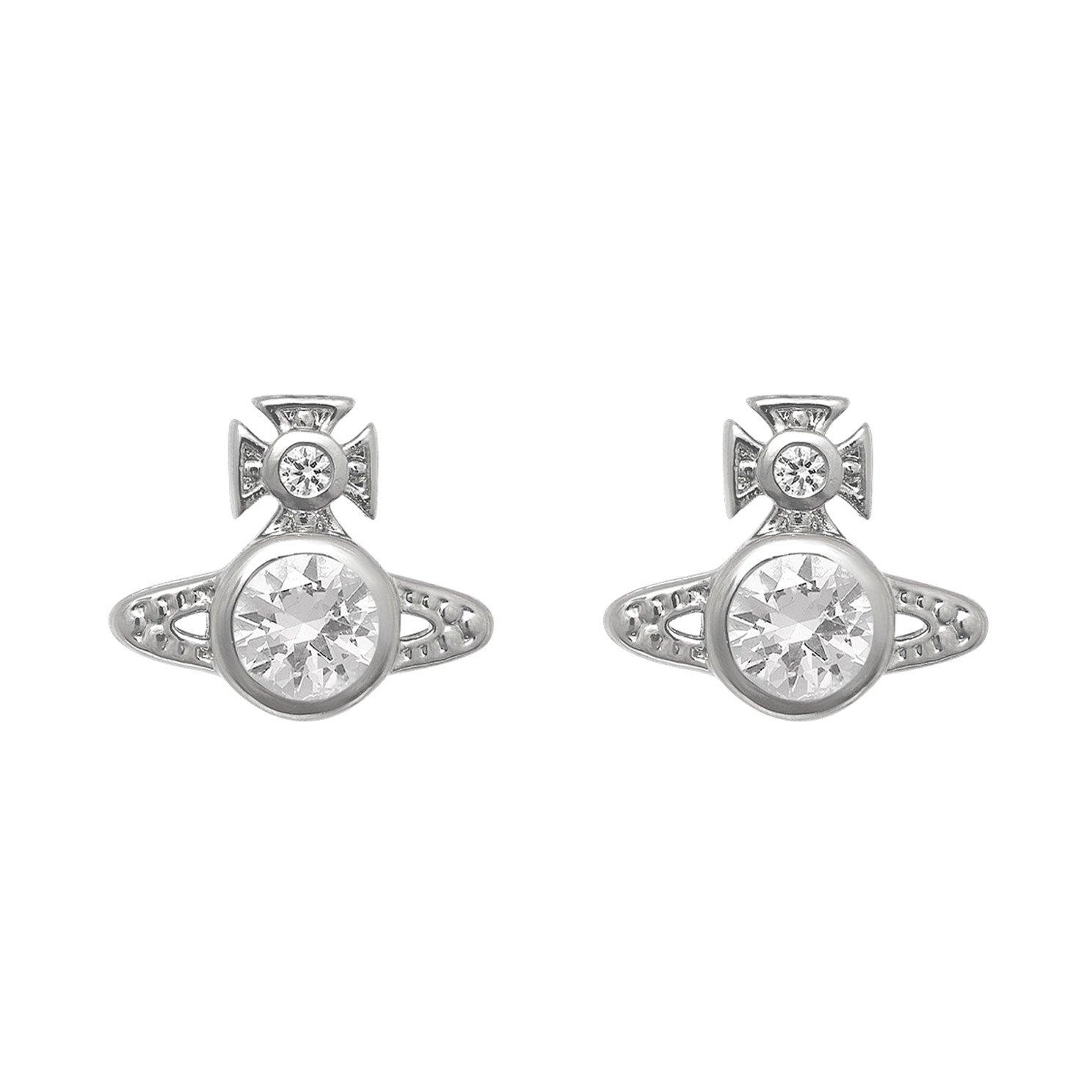 Vivienne Westwood London Orb Cubic Zirconia Stud Earrings