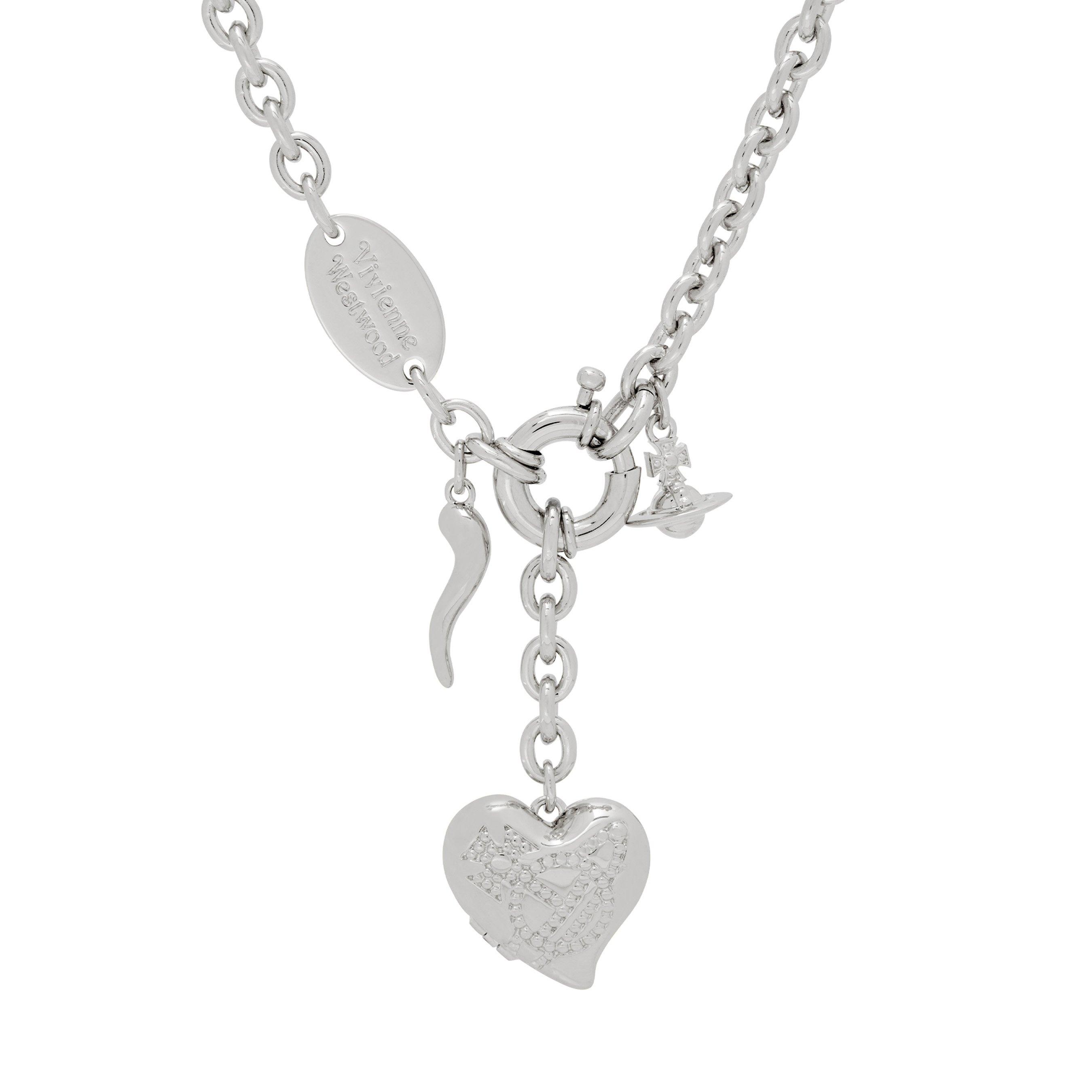 Vivienne Westwood Della Silver Tone Heart Pendant