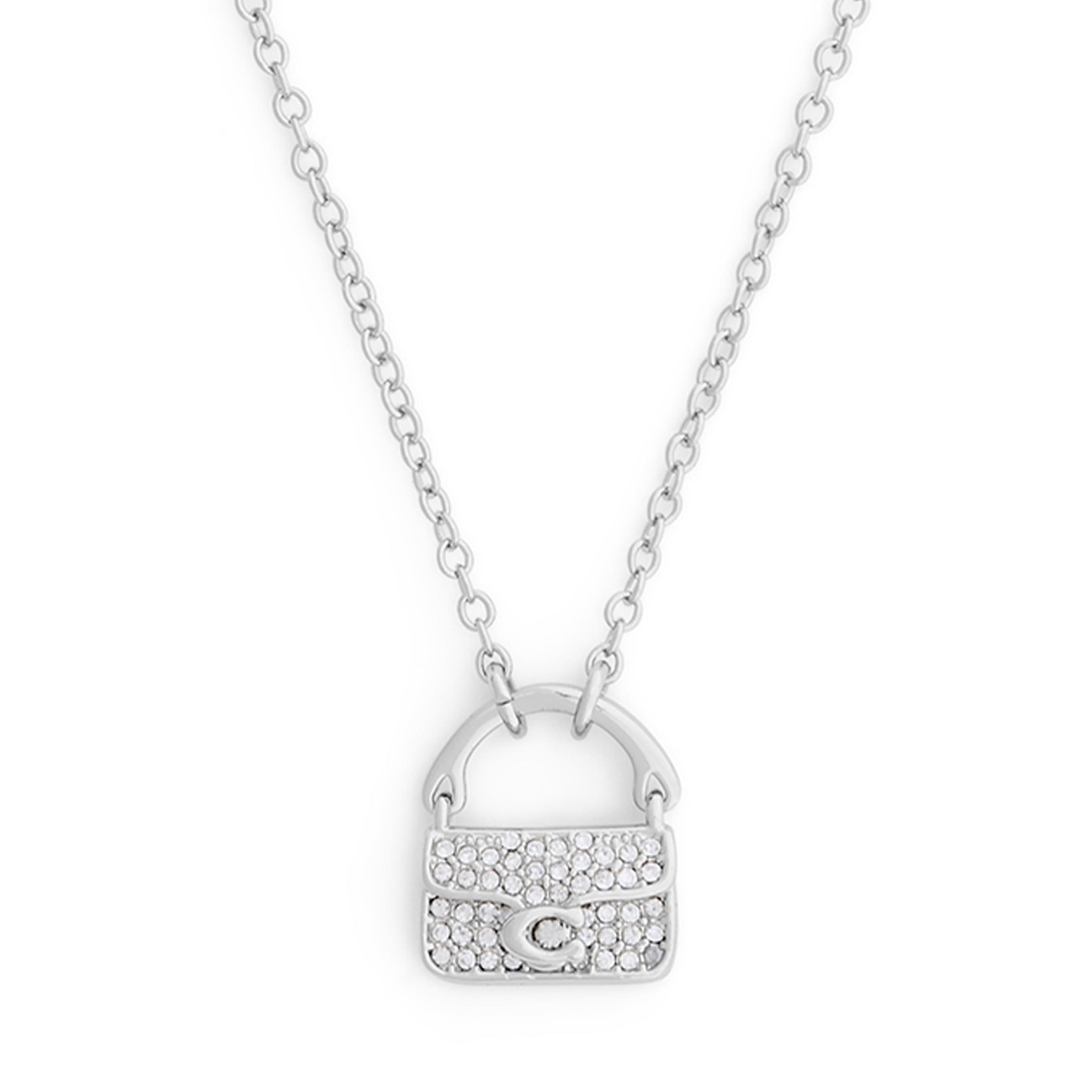 Coach Silver Tabby Handbag Cubic Zirconia Pendant